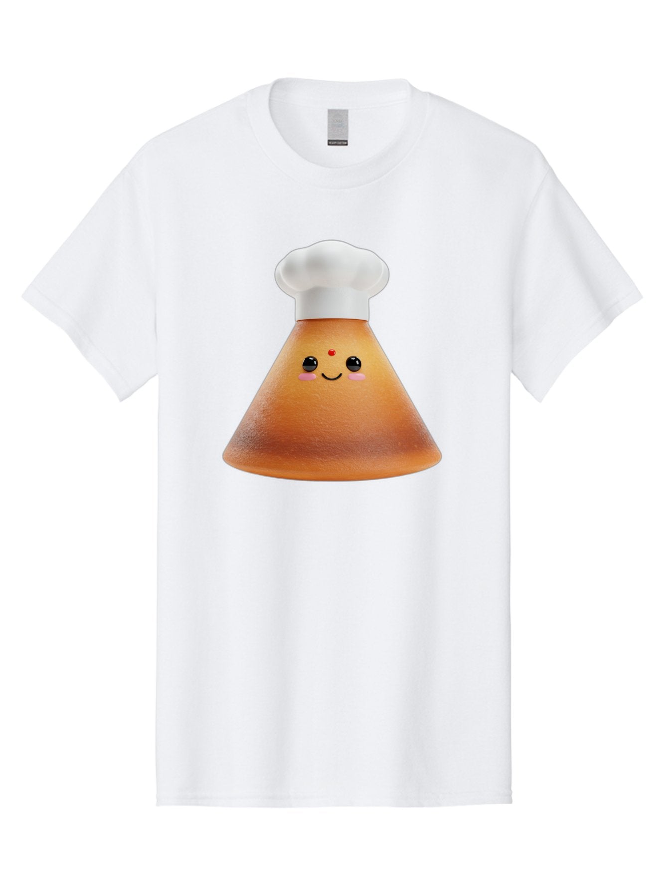 Cute-Cone-Dosa Men'S Graphic Tee, 100% Cotton, Comfortable Casual Summer Wear, Machine Washable, Cartoon Character, Indian Cuisine, Chef Hat, Conical Shape, Smiling Face, Red Bindi, Cute Expression, Rosy Cheeks, Playful Vibe, Baa435 15