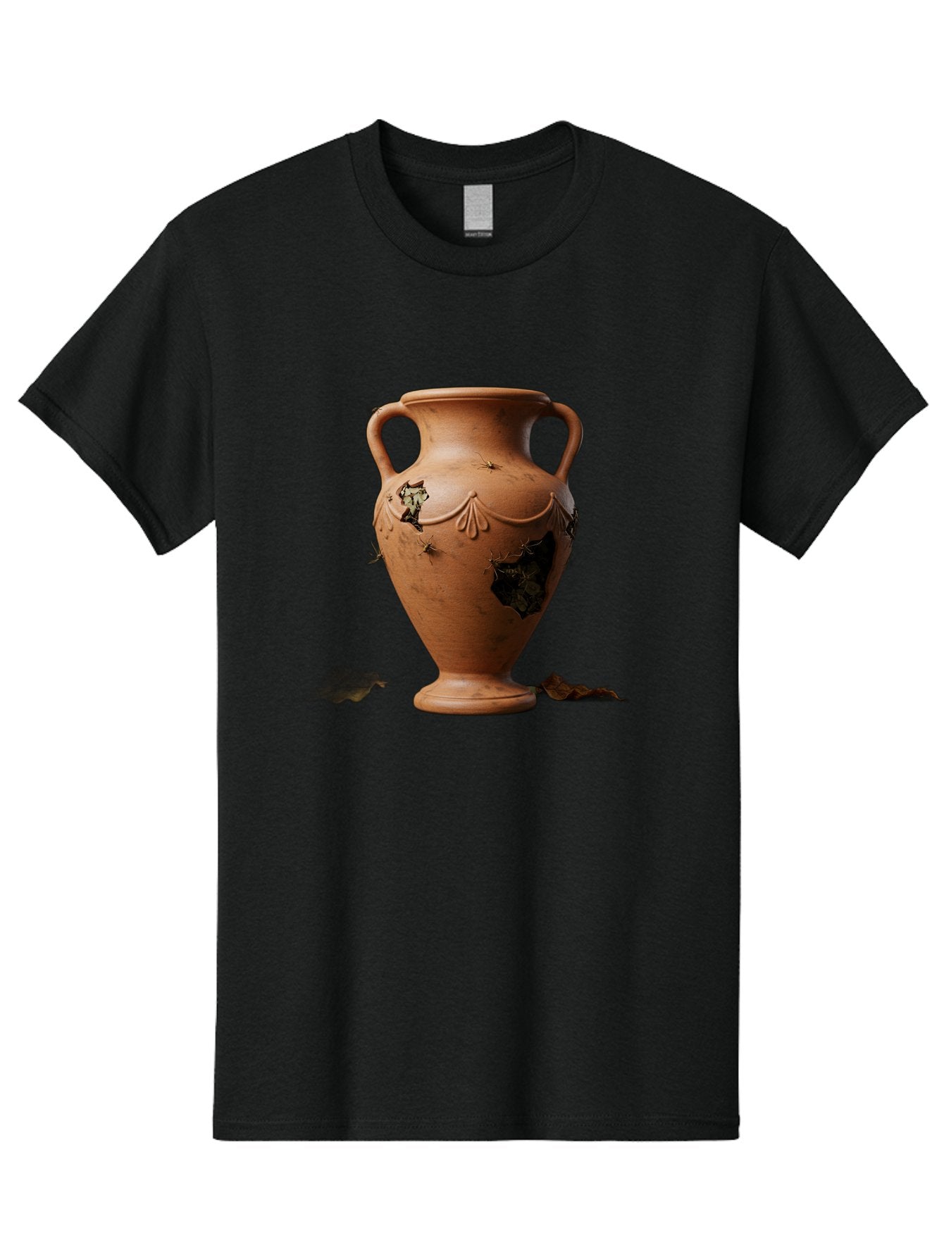 Damaged-Terracotta-Vase Men'S Graphic Tee, 100% Cotton, Comfortable Casual Summer Wear, Machine Washable, Terracotta Vase, Broken Pottery, Ancient Artifact, Historical Relic, Damaged Ceramics, Antique Vase, Crumbling Clay, Ruined Pottery, Baa438 9