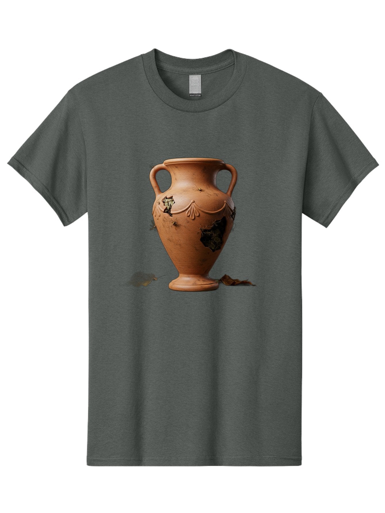 Damaged-Terracotta-Vase Men'S Graphic Tee, 100% Cotton, Comfortable Casual Summer Wear, Machine Washable, Terracotta Vase, Broken Pottery, Ancient Artifact, Historical Relic, Damaged Ceramics, Antique Vase, Crumbling Clay, Ruined Pottery, Baa438 12