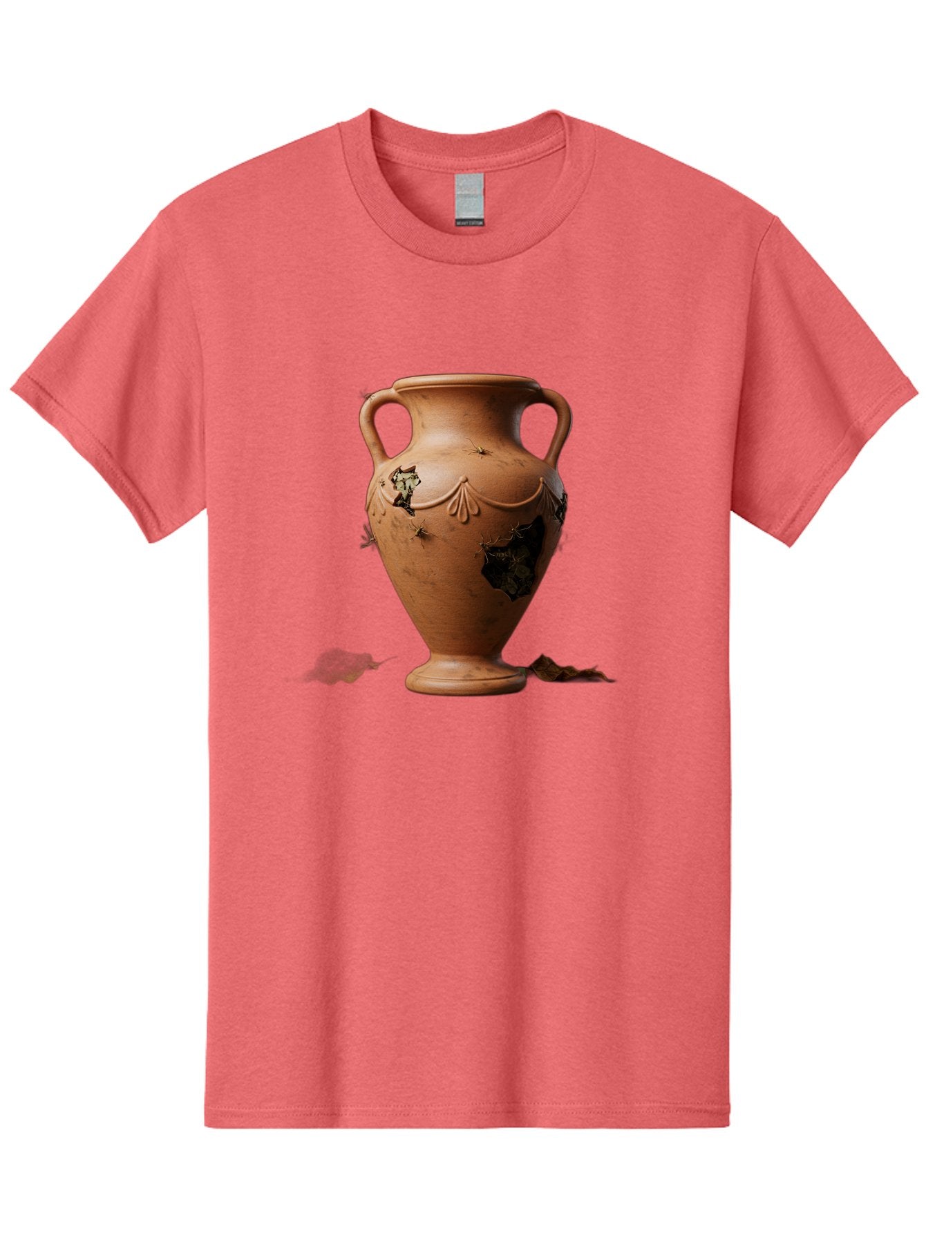 Damaged-Terracotta-Vase Men'S Graphic Tee, 100% Cotton, Comfortable Casual Summer Wear, Machine Washable, Terracotta Vase, Broken Pottery, Ancient Artifact, Historical Relic, Damaged Ceramics, Antique Vase, Crumbling Clay, Ruined Pottery, Baa438 15