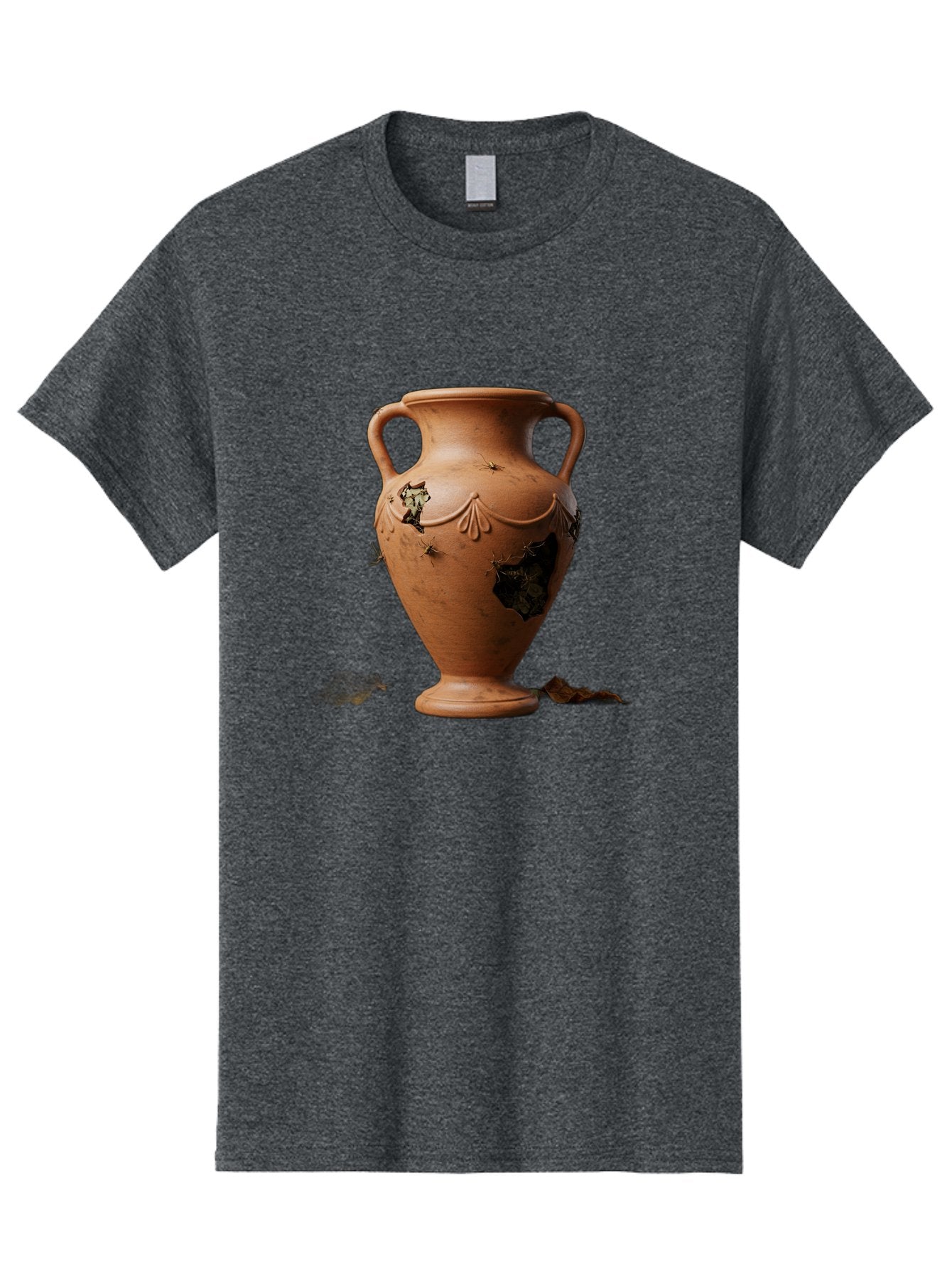 Damaged-Terracotta-Vase Men'S Graphic Tee, 100% Cotton, Comfortable Casual Summer Wear, Machine Washable, Terracotta Vase, Broken Pottery, Ancient Artifact, Historical Relic, Damaged Ceramics, Antique Vase, Crumbling Clay, Ruined Pottery, Baa438