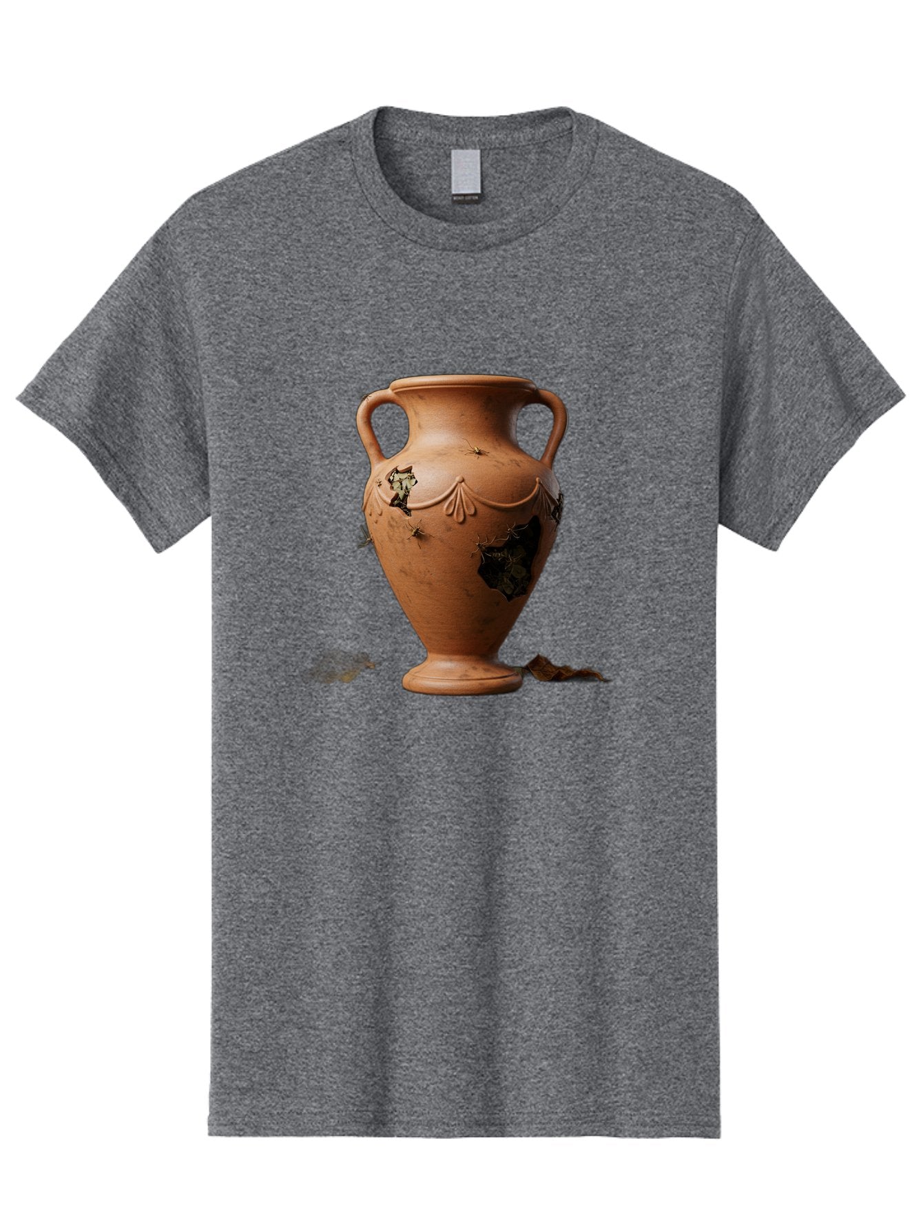 Damaged-Terracotta-Vase Men'S Graphic Tee, 100% Cotton, Comfortable Casual Summer Wear, Machine Washable, Terracotta Vase, Broken Pottery, Ancient Artifact, Historical Relic, Damaged Ceramics, Antique Vase, Crumbling Clay, Ruined Pottery, Baa438 5