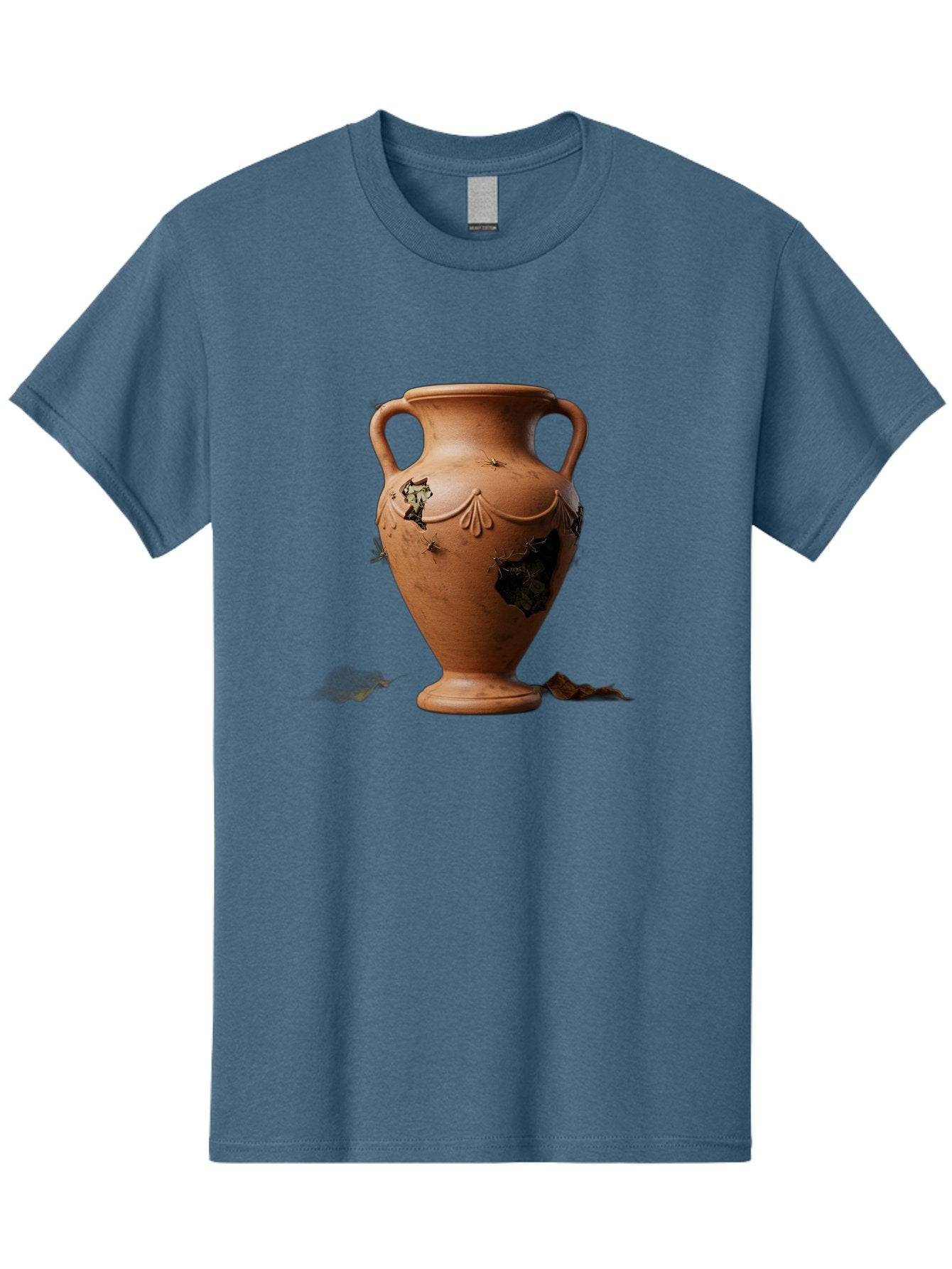 Damaged-Terracotta-Vase Men'S Graphic Tee, 100% Cotton, Comfortable Casual Summer Wear, Machine Washable, Terracotta Vase, Broken Pottery, Ancient Artifact, Historical Relic, Damaged Ceramics, Antique Vase, Crumbling Clay, Ruined Pottery, Baa438 14