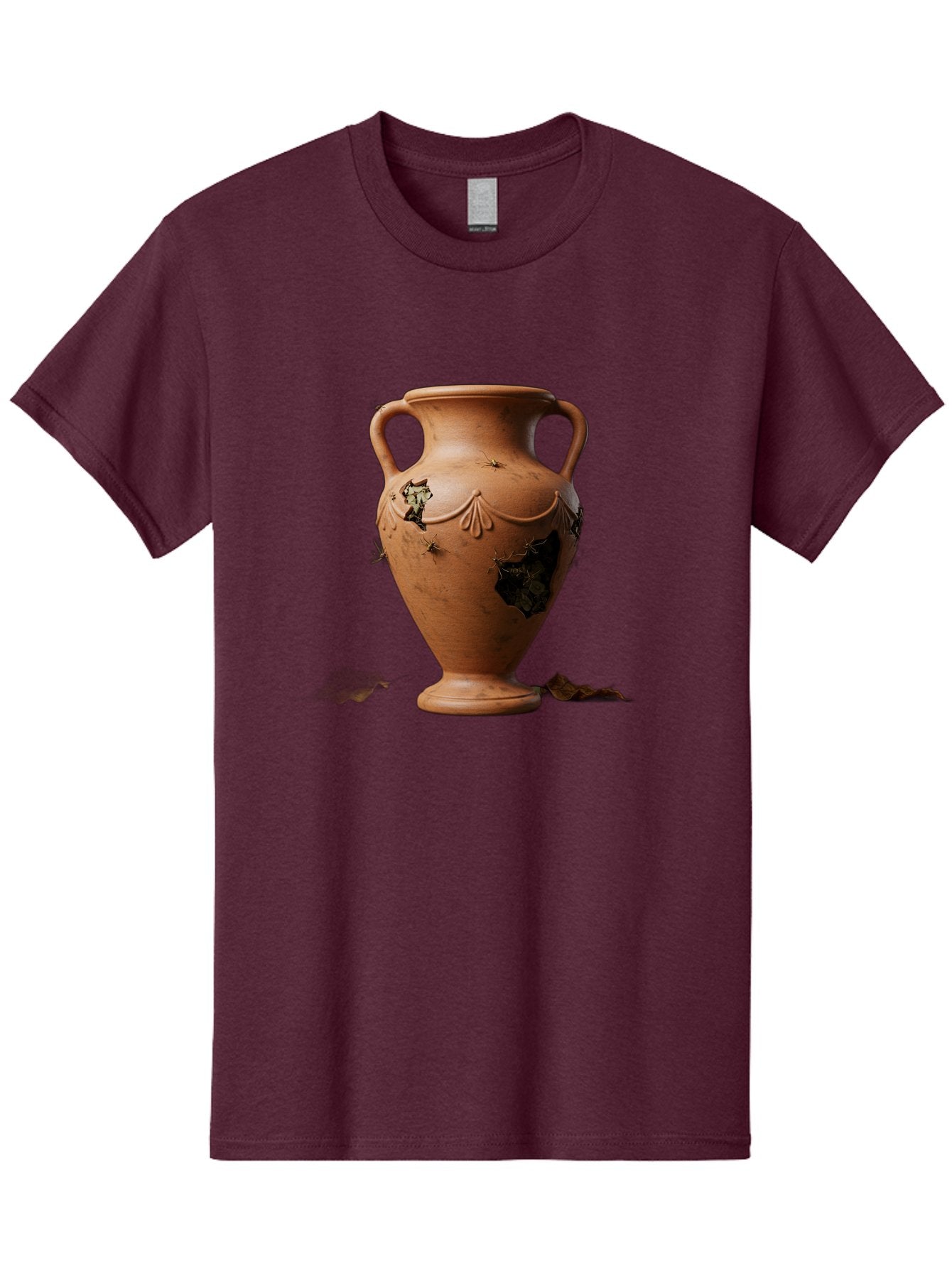 Damaged-Terracotta-Vase Men'S Graphic Tee, 100% Cotton, Comfortable Casual Summer Wear, Machine Washable, Terracotta Vase, Broken Pottery, Ancient Artifact, Historical Relic, Damaged Ceramics, Antique Vase, Crumbling Clay, Ruined Pottery, Baa438 4