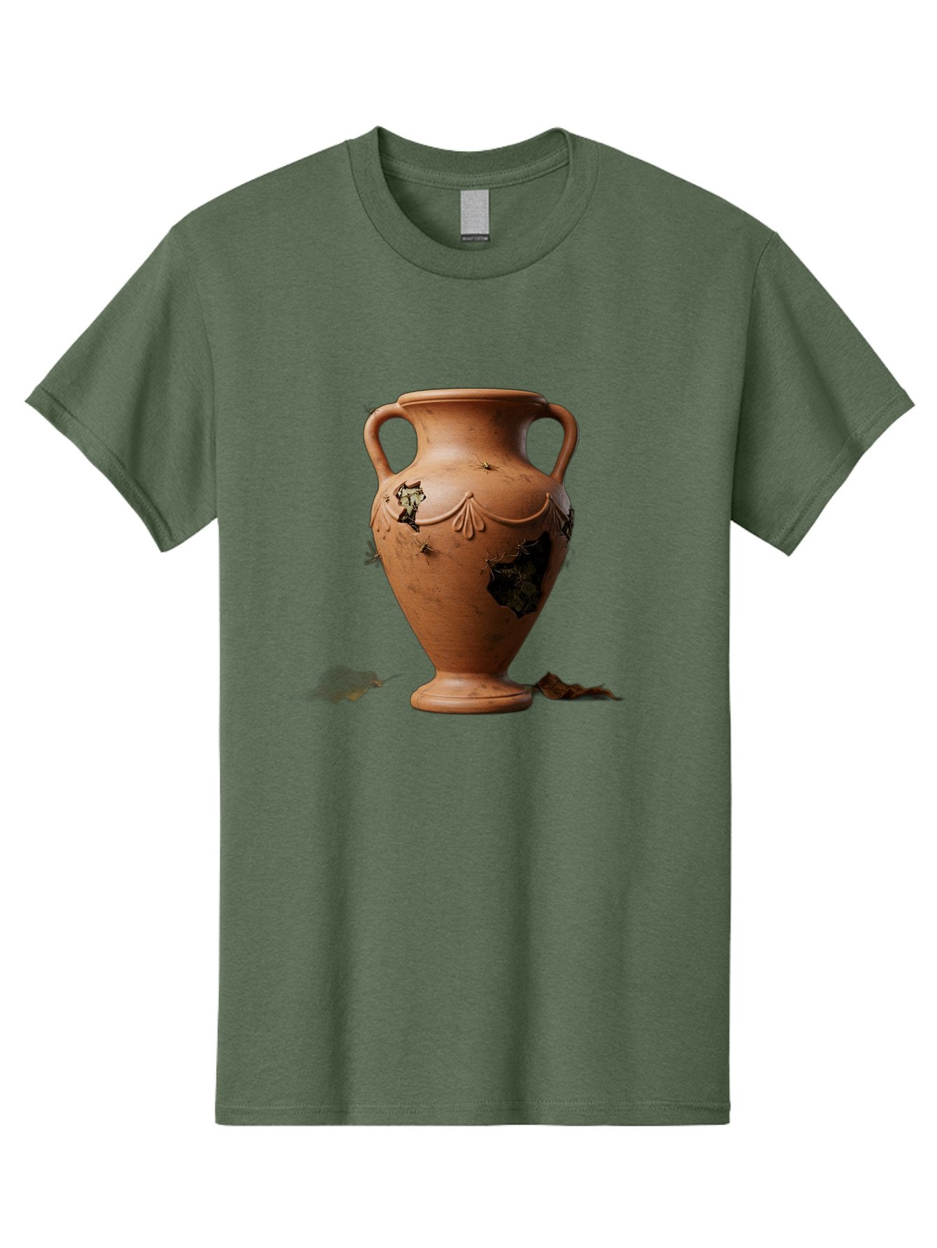 Damaged-Terracotta-Vase Men'S Graphic Tee, 100% Cotton, Comfortable Casual Summer Wear, Machine Washable, Terracotta Vase, Broken Pottery, Ancient Artifact, Historical Relic, Damaged Ceramics, Antique Vase, Crumbling Clay, Ruined Pottery, Baa438 13