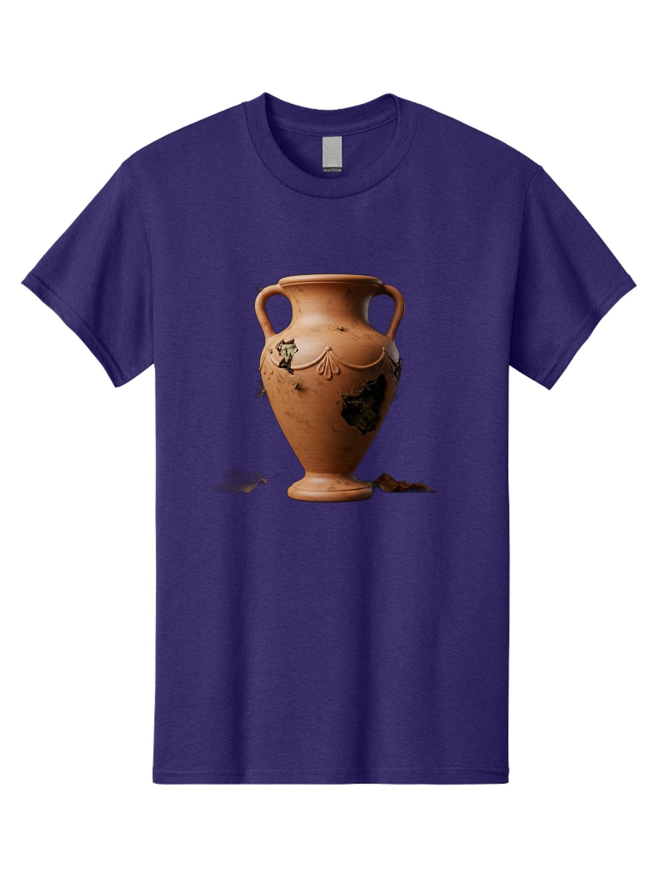 Damaged-Terracotta-Vase Men'S Graphic Tee, 100% Cotton, Comfortable Casual Summer Wear, Machine Washable, Terracotta Vase, Broken Pottery, Ancient Artifact, Historical Relic, Damaged Ceramics, Antique Vase, Crumbling Clay, Ruined Pottery, Baa438 3