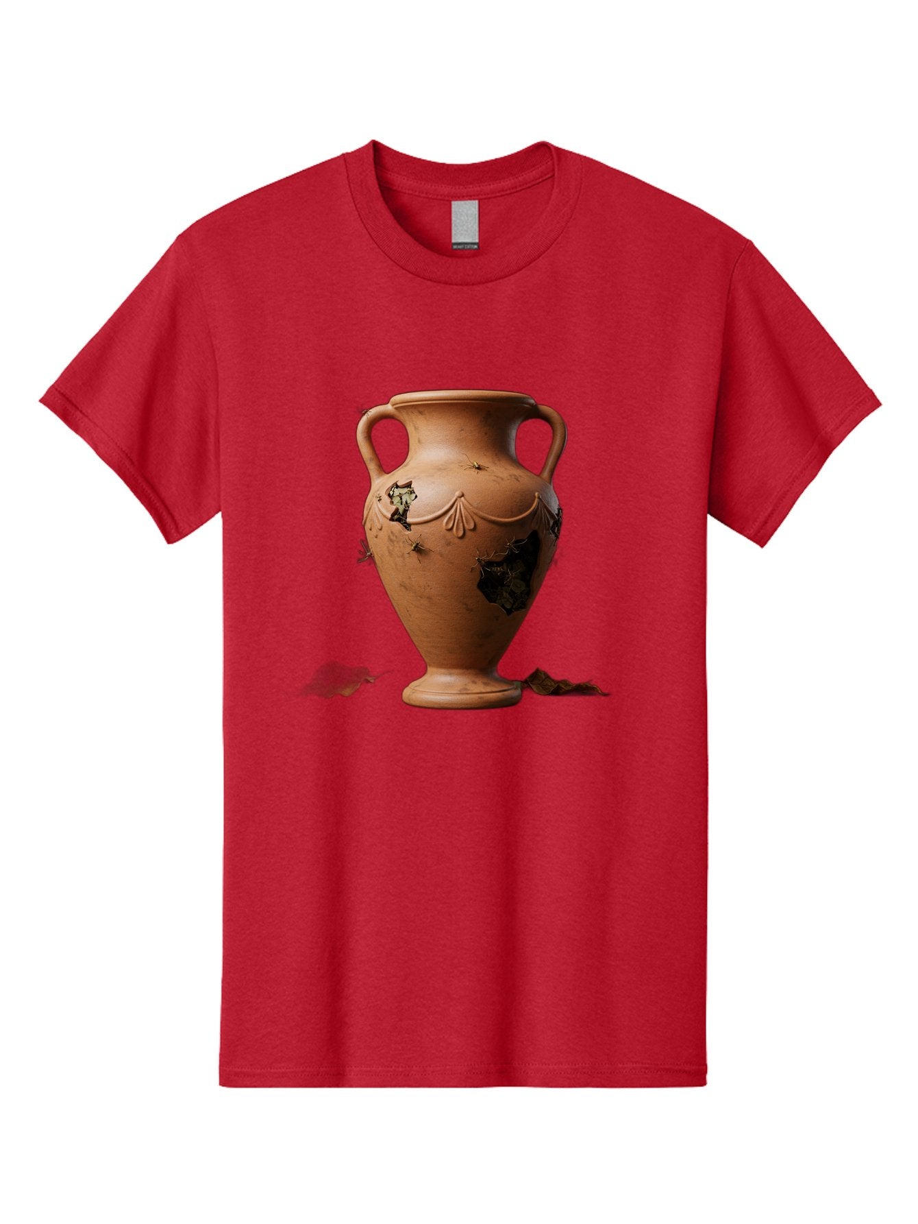 Damaged-Terracotta-Vase Men'S Graphic Tee, 100% Cotton, Comfortable Casual Summer Wear, Machine Washable, Terracotta Vase, Broken Pottery, Ancient Artifact, Historical Relic, Damaged Ceramics, Antique Vase, Crumbling Clay, Ruined Pottery, Baa438 6