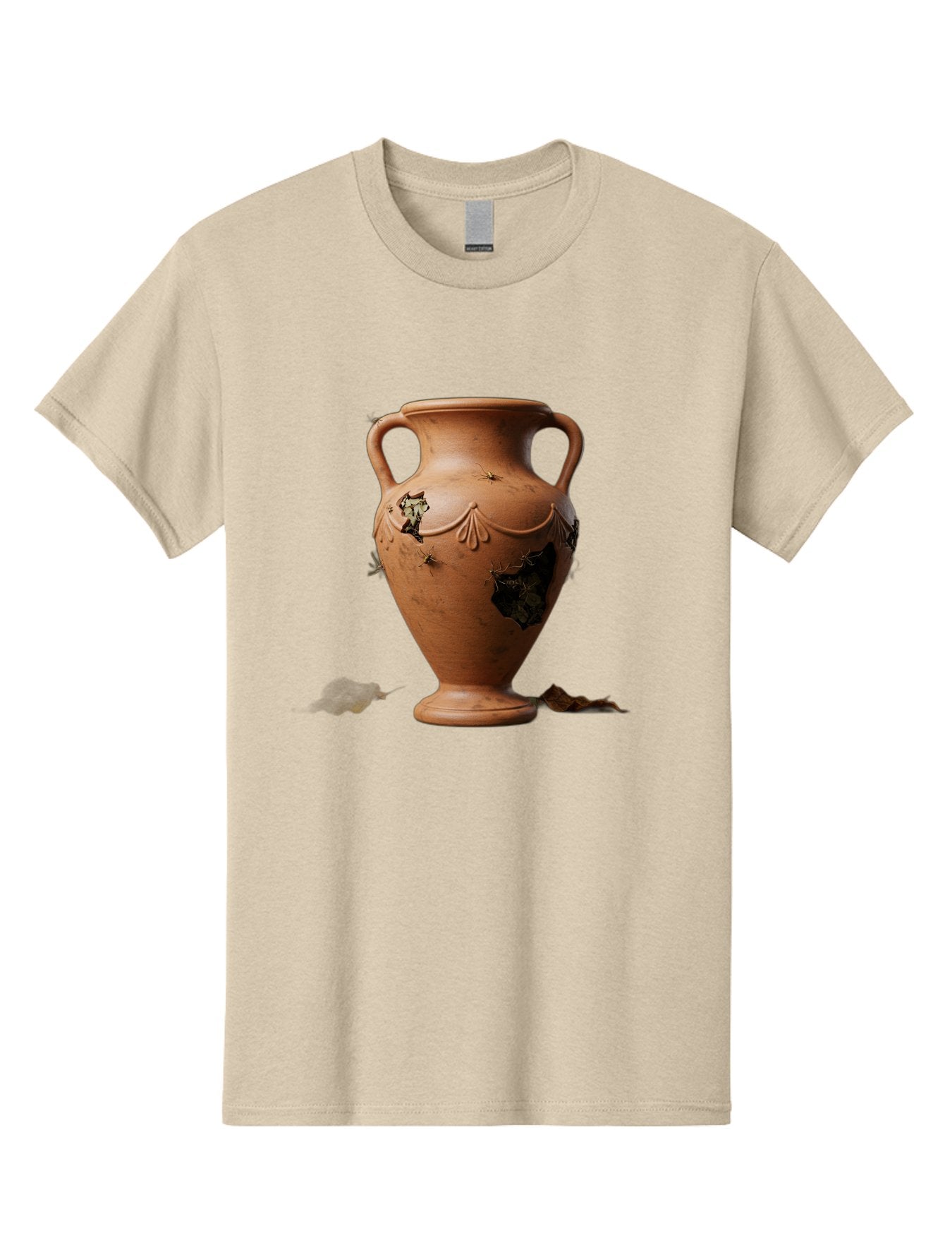 Damaged-Terracotta-Vase Men'S Graphic Tee, 100% Cotton, Comfortable Casual Summer Wear, Machine Washable, Terracotta Vase, Broken Pottery, Ancient Artifact, Historical Relic, Damaged Ceramics, Antique Vase, Crumbling Clay, Ruined Pottery, Baa438 7