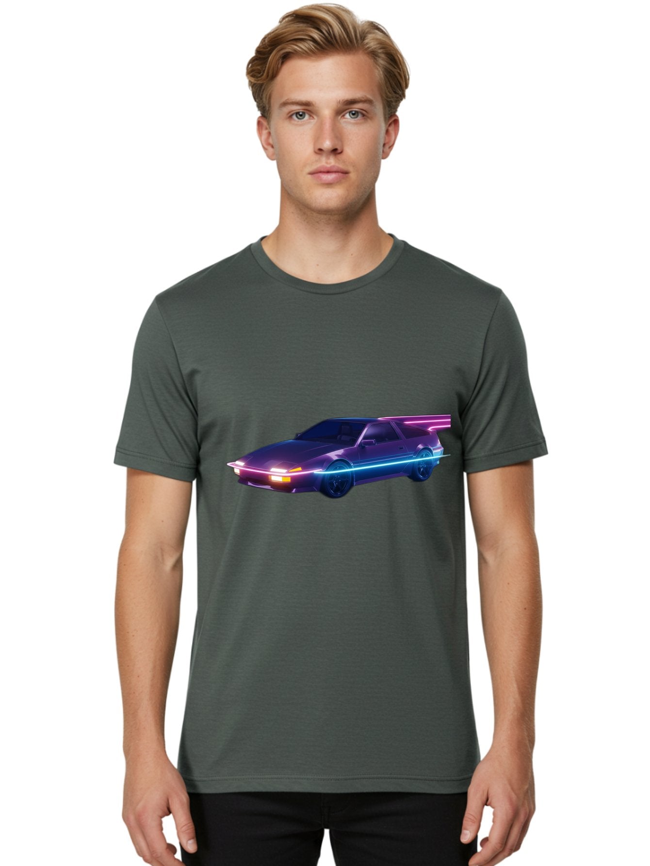 Datsun-280Z Men'S Graphic Tee, 100% Cotton, Comfortable Casual Summer Wear, Machine Washable, Sports Car, Neon Lights, Futuristic Design, Sleek Vehicle, High-Tech Car, Synthwave Aesthetic, Retro-Futurism, Glowing Accents, Modern Style Baa441 29
