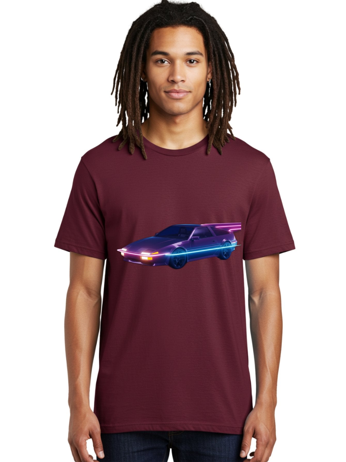 Datsun-280Z Men'S Graphic Tee, 100% Cotton, Comfortable Casual Summer Wear, Machine Washable, Sports Car, Neon Lights, Futuristic Design, Sleek Vehicle, High-Tech Car, Synthwave Aesthetic, Retro-Futurism, Glowing Accents, Modern Style Baa441 30