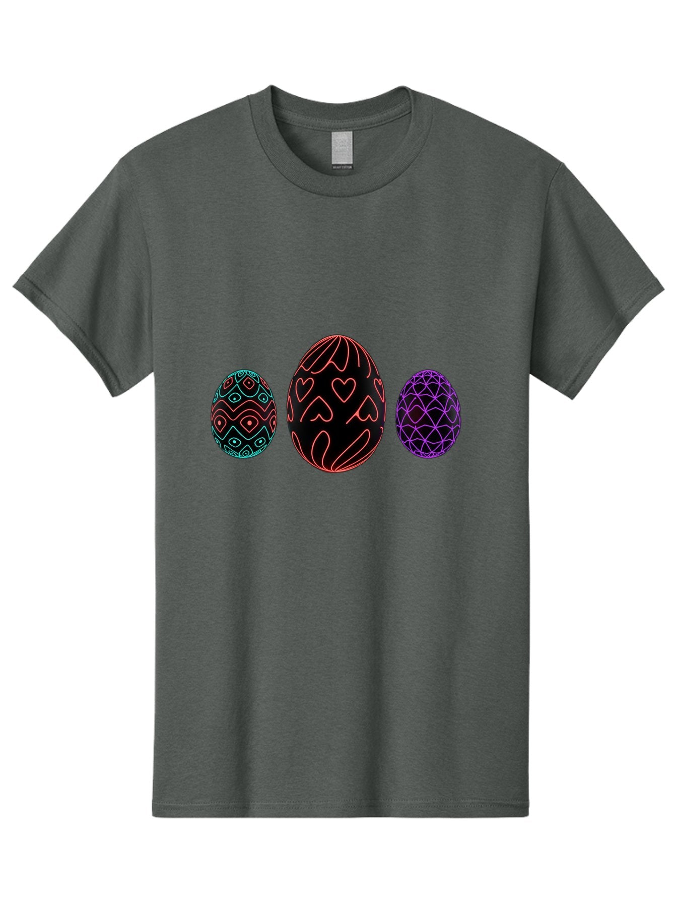 Decorative-Eggs Men'S Graphic Tee, 100% Cotton, Comfortable Casual Summer Wear, Machine Washable, Decorated Eggs, Easter Eggs, Colorful Patterns, Abstract Designs, Heart Motifs, Geometric Shapes, Festive, Vibrant Colors, Easter Celebration Baa443 13