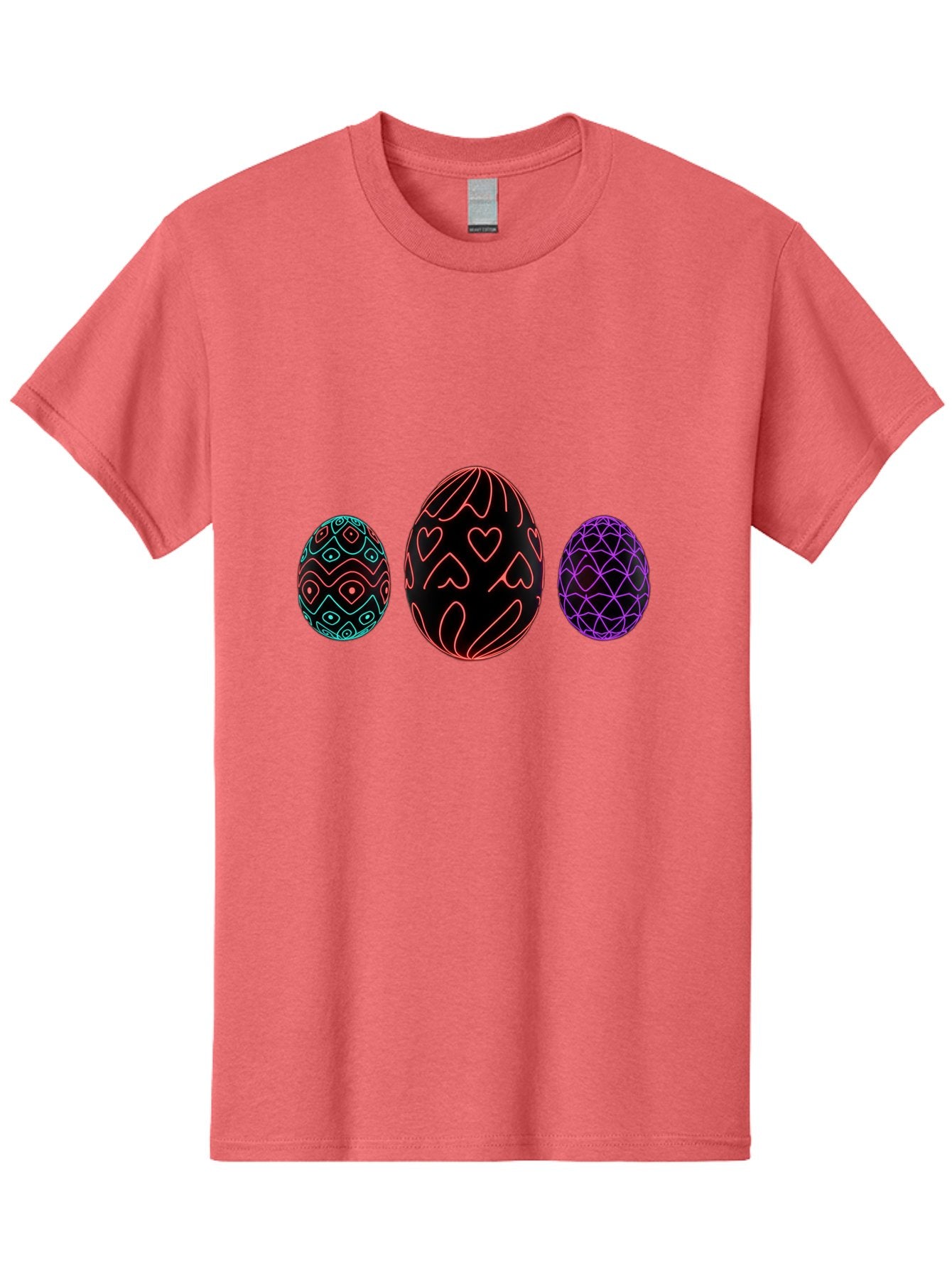 Decorative-Eggs Men'S Graphic Tee, 100% Cotton, Comfortable Casual Summer Wear, Machine Washable, Decorated Eggs, Easter Eggs, Colorful Patterns, Abstract Designs, Heart Motifs, Geometric Shapes, Festive, Vibrant Colors, Easter Celebration Baa443 11