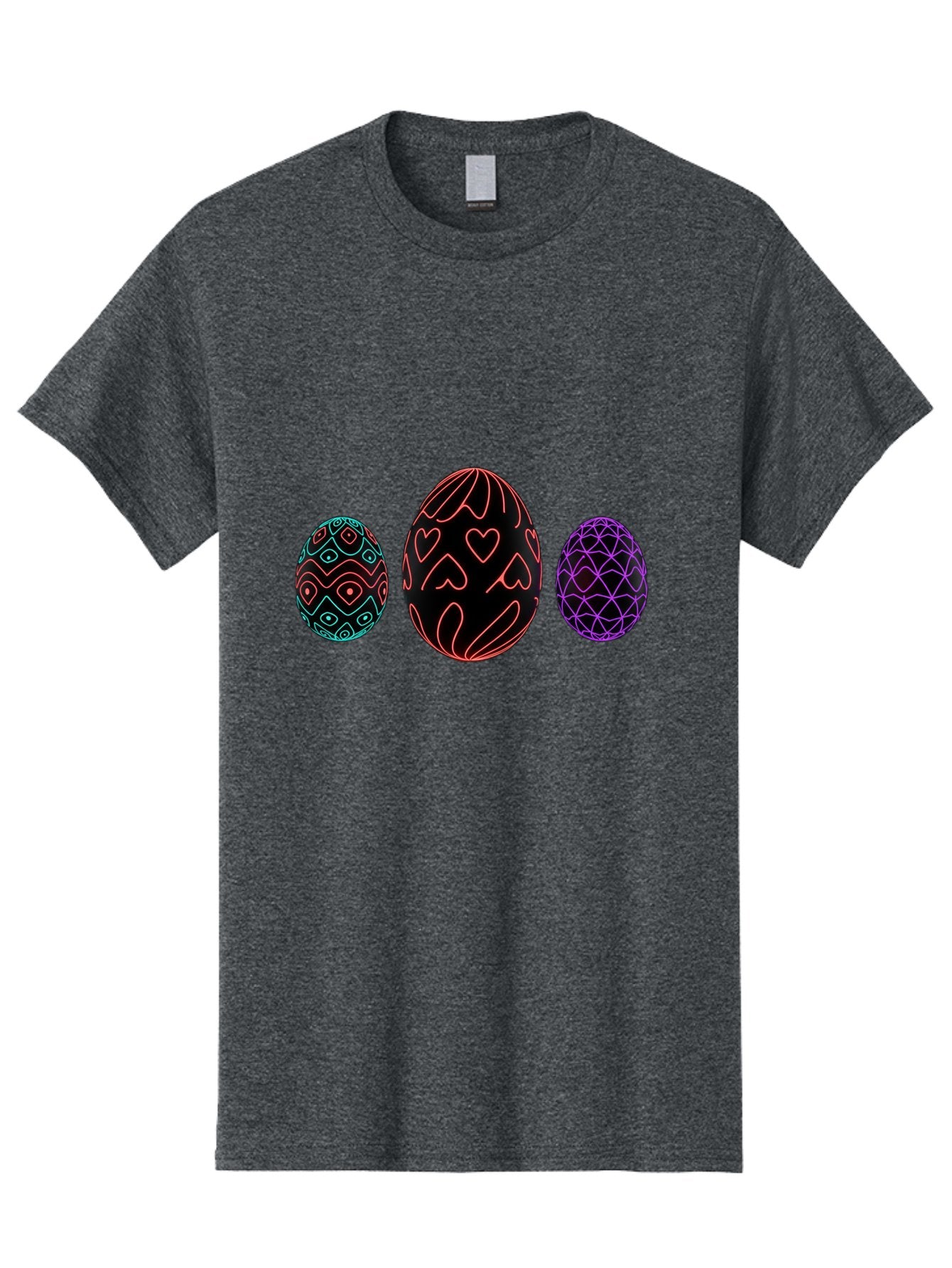 Decorative-Eggs Men'S Graphic Tee, 100% Cotton, Comfortable Casual Summer Wear, Machine Washable, Decorated Eggs, Easter Eggs, Colorful Patterns, Abstract Designs, Heart Motifs, Geometric Shapes, Festive, Vibrant Colors, Easter Celebration Baa443 12