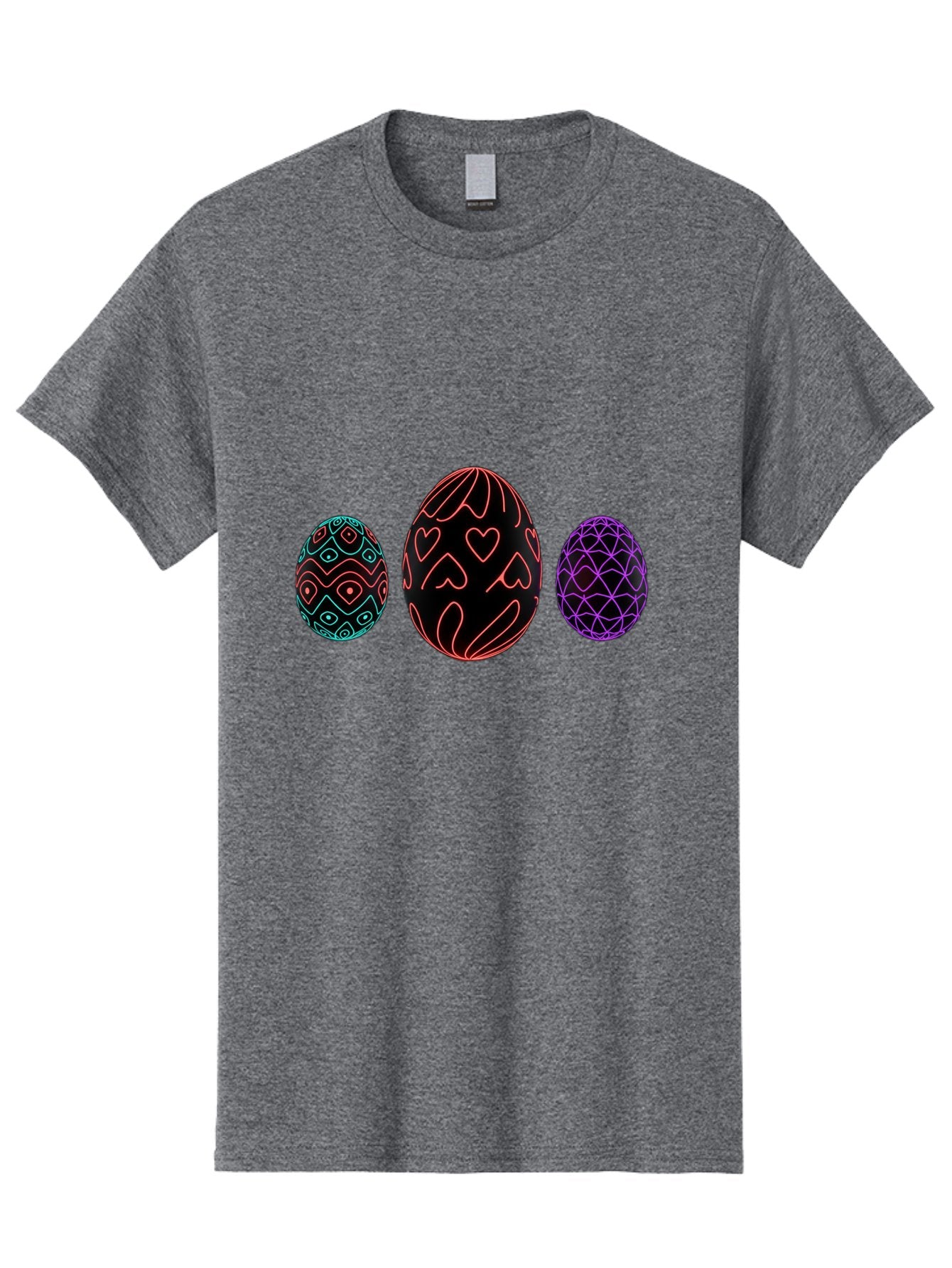 Decorative-Eggs Men'S Graphic Tee, 100% Cotton, Comfortable Casual Summer Wear, Machine Washable, Decorated Eggs, Easter Eggs, Colorful Patterns, Abstract Designs, Heart Motifs, Geometric Shapes, Festive, Vibrant Colors, Easter Celebration Baa443 14