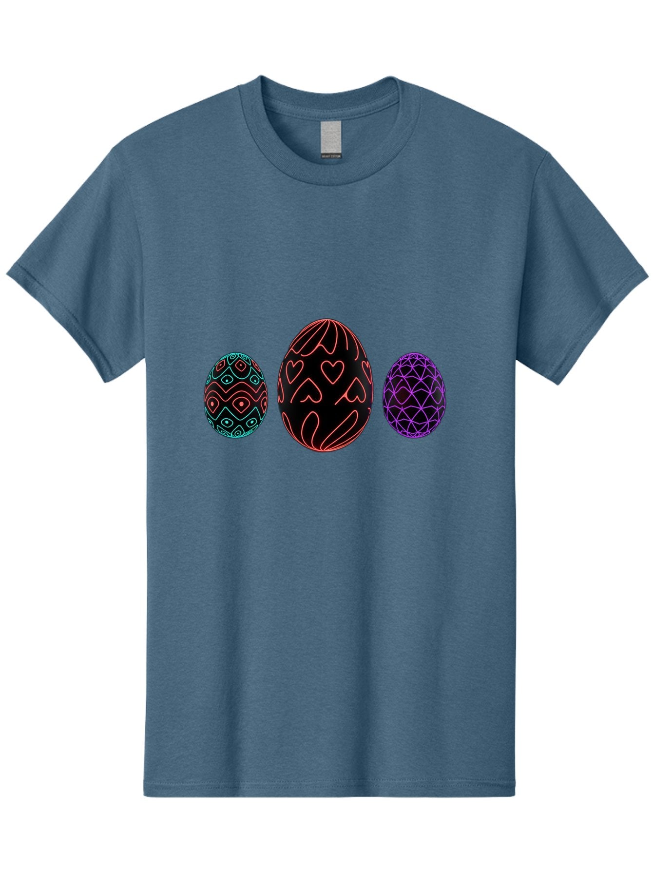 Decorative-Eggs Men'S Graphic Tee, 100% Cotton, Comfortable Casual Summer Wear, Machine Washable, Decorated Eggs, Easter Eggs, Colorful Patterns, Abstract Designs, Heart Motifs, Geometric Shapes, Festive, Vibrant Colors, Easter Celebration Baa443 10