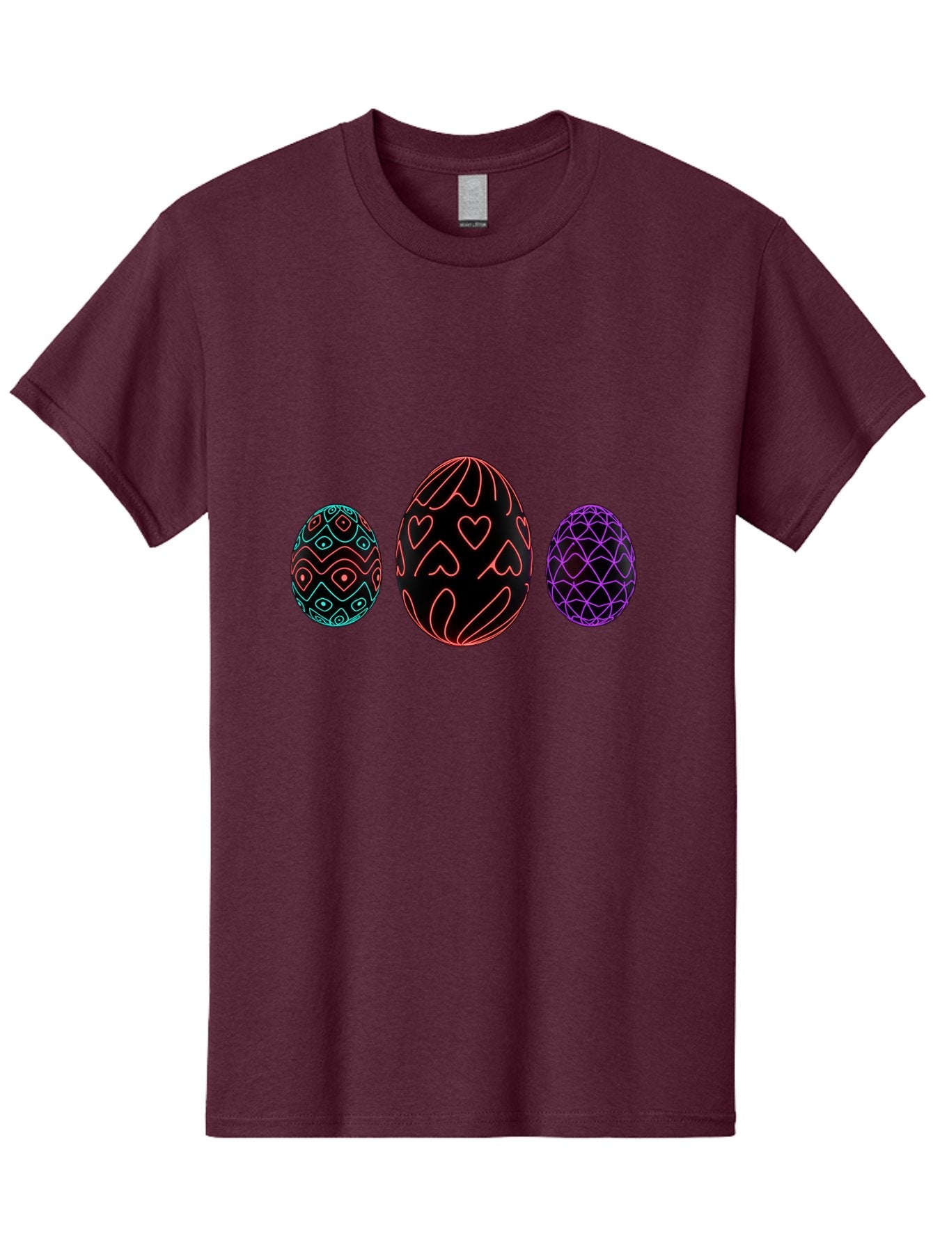 Decorative-Eggs Men'S Graphic Tee, 100% Cotton, Comfortable Casual Summer Wear, Machine Washable, Decorated Eggs, Easter Eggs, Colorful Patterns, Abstract Designs, Heart Motifs, Geometric Shapes, Festive, Vibrant Colors, Easter Celebration Baa443 9