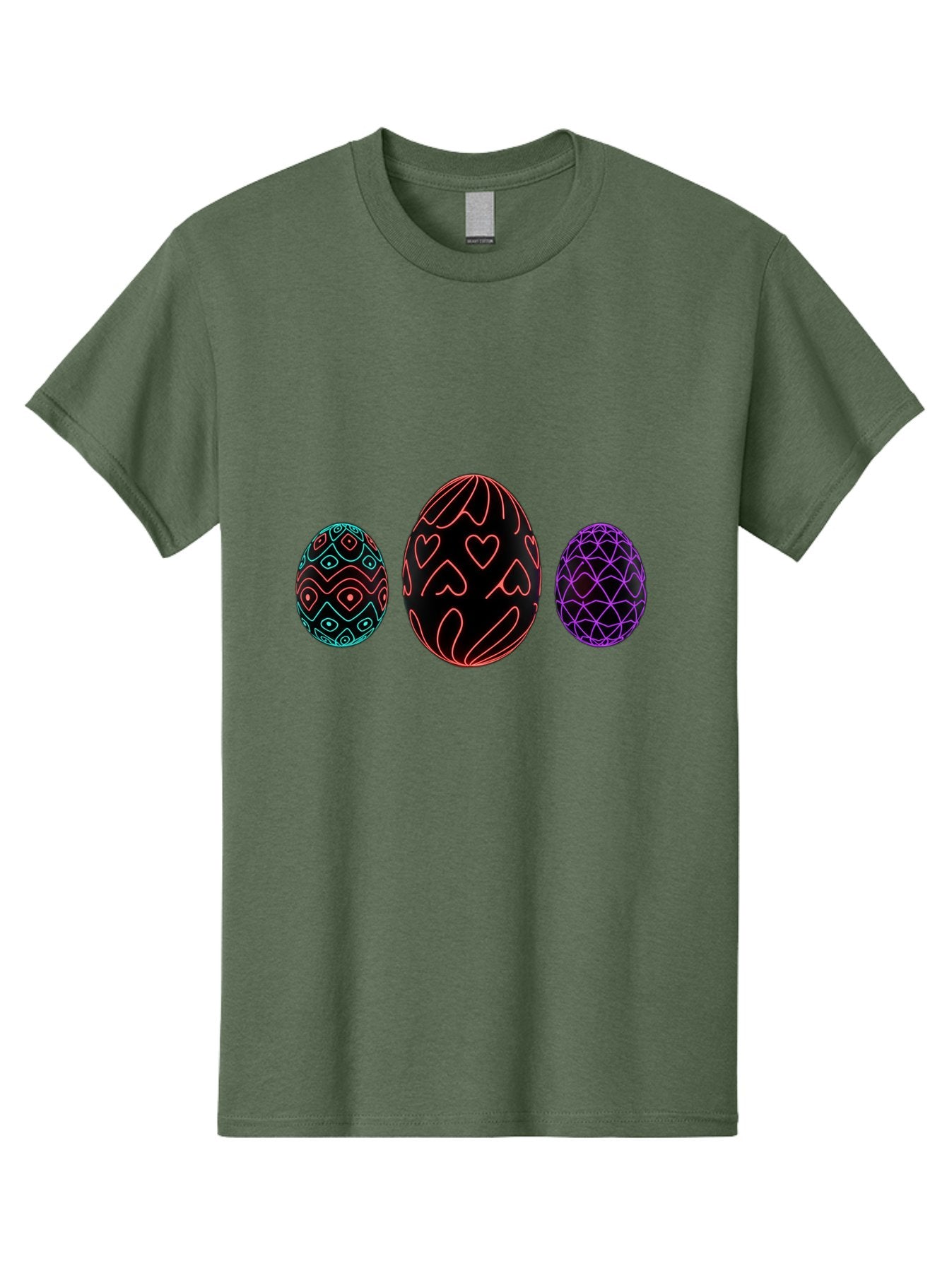 Decorative-Eggs Men'S Graphic Tee, 100% Cotton, Comfortable Casual Summer Wear, Machine Washable, Decorated Eggs, Easter Eggs, Colorful Patterns, Abstract Designs, Heart Motifs, Geometric Shapes, Festive, Vibrant Colors, Easter Celebration Baa443 7