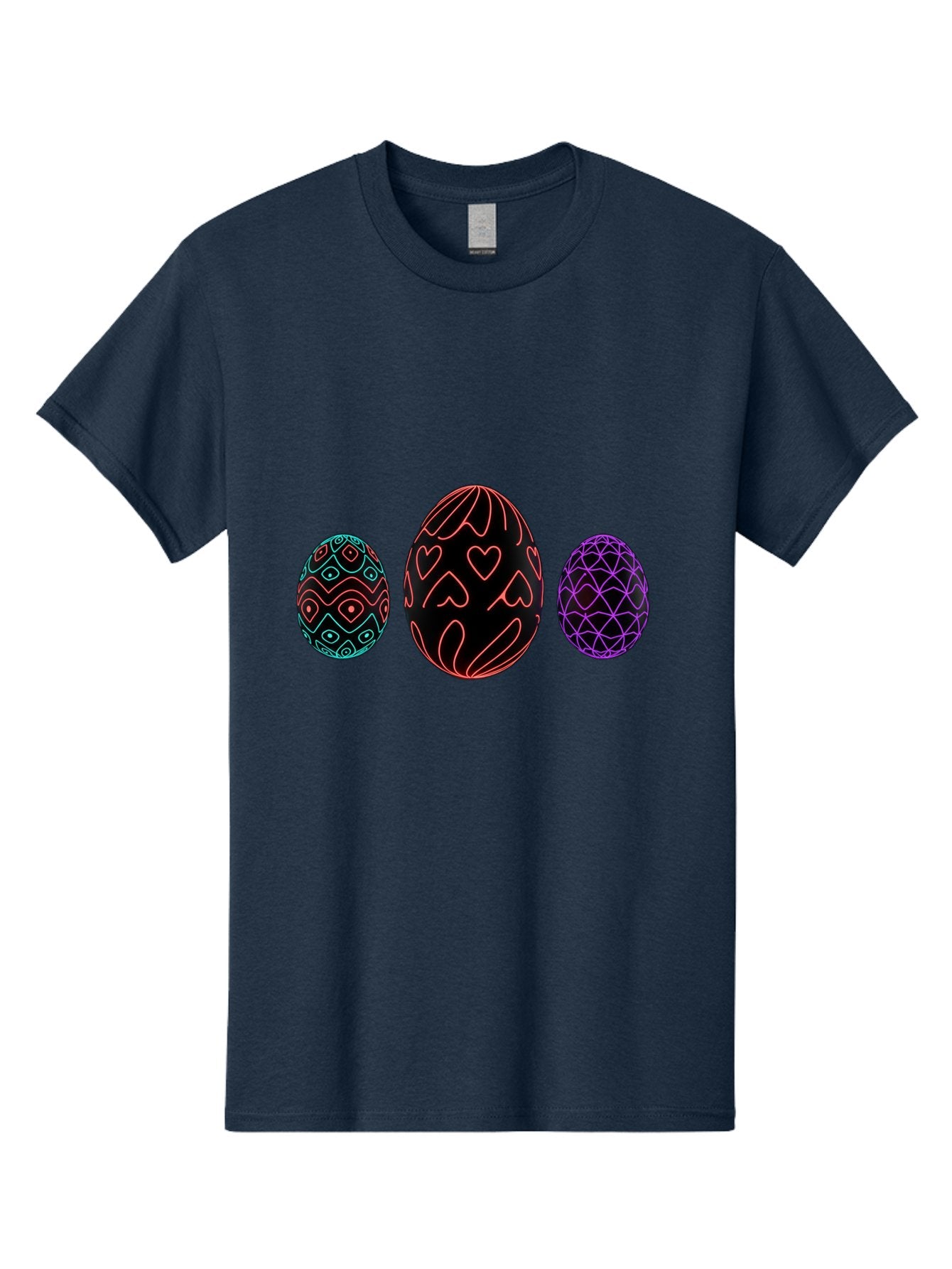 Decorative-Eggs Men'S Graphic Tee, 100% Cotton, Comfortable Casual Summer Wear, Machine Washable, Decorated Eggs, Easter Eggs, Colorful Patterns, Abstract Designs, Heart Motifs, Geometric Shapes, Festive, Vibrant Colors, Easter Celebration Baa443 8