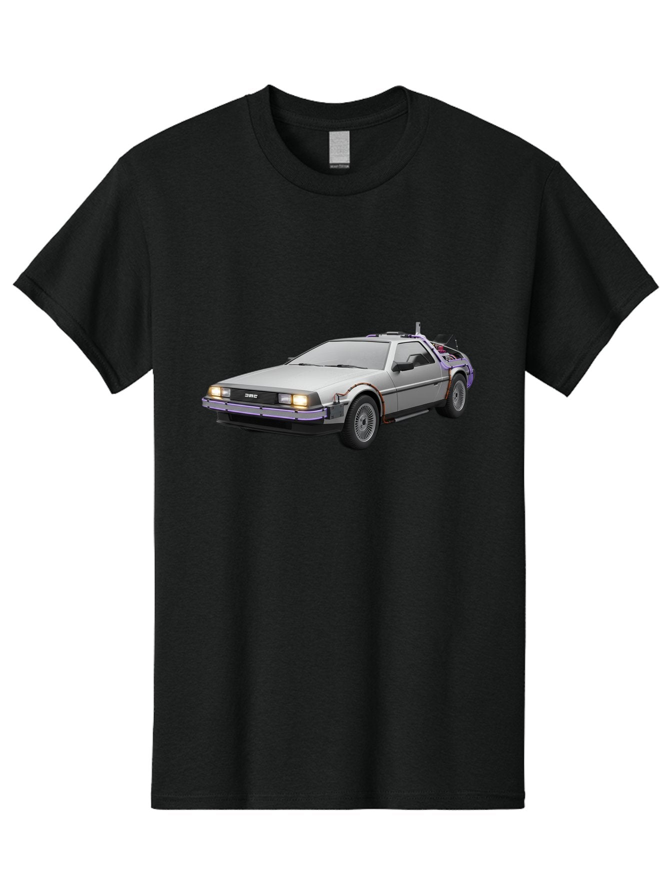 Delorean-Dmc-12 Men'S Graphic Tee, 100% Cotton, Comfortable Casual Summer Wear, Machine Washable, Delorean Dmc-12 Car, Futuristic Automobile, Time-Traveling Vehicle, Stainless Steel Body, Gull-Wing Doors, Classic Movie Prop, Baa444 7