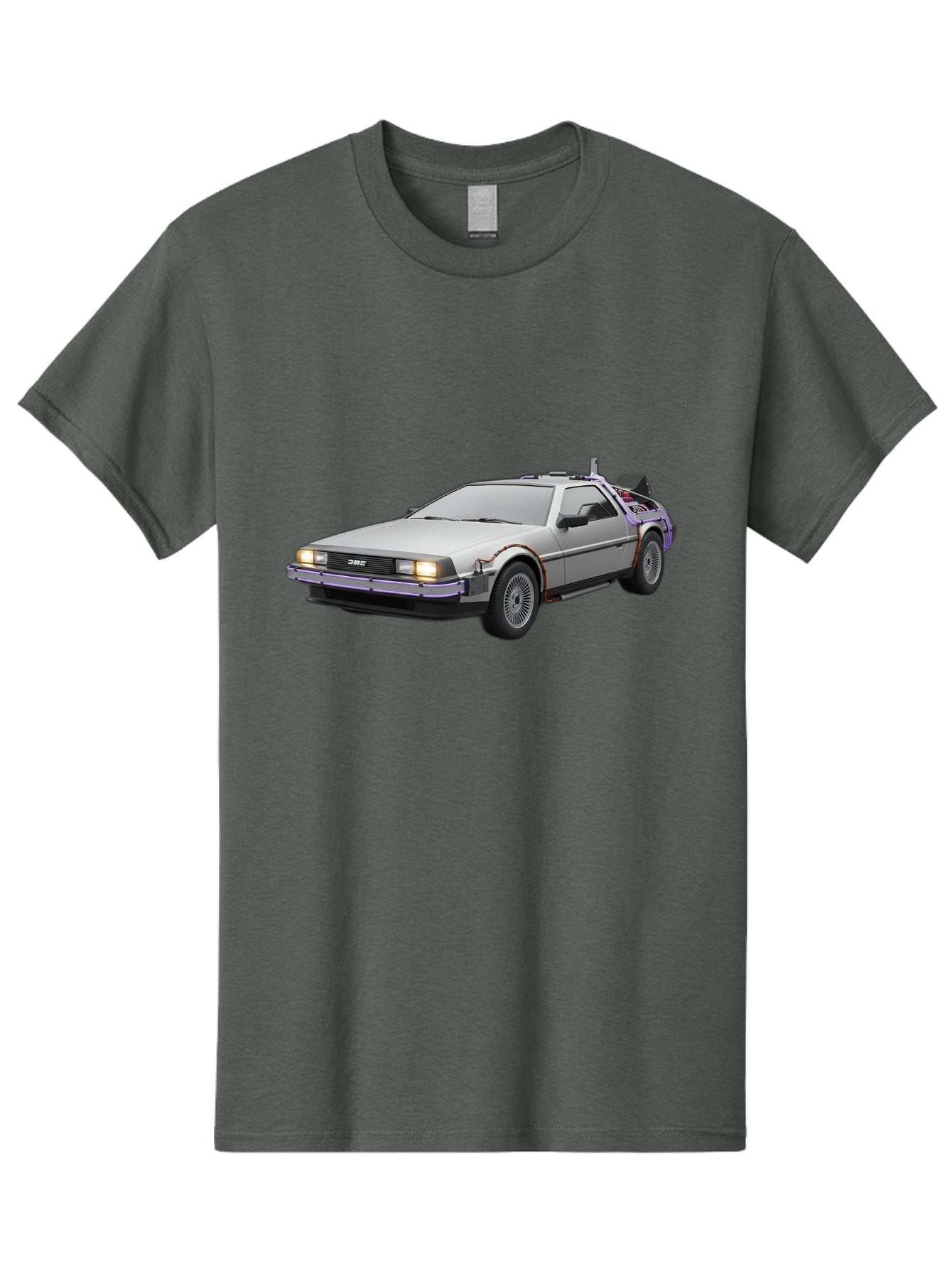 Delorean-Dmc-12 Men'S Graphic Tee, 100% Cotton, Comfortable Casual Summer Wear, Machine Washable, Delorean Dmc-12 Car, Futuristic Automobile, Time-Traveling Vehicle, Stainless Steel Body, Gull-Wing Doors, Classic Movie Prop, Baa444 4