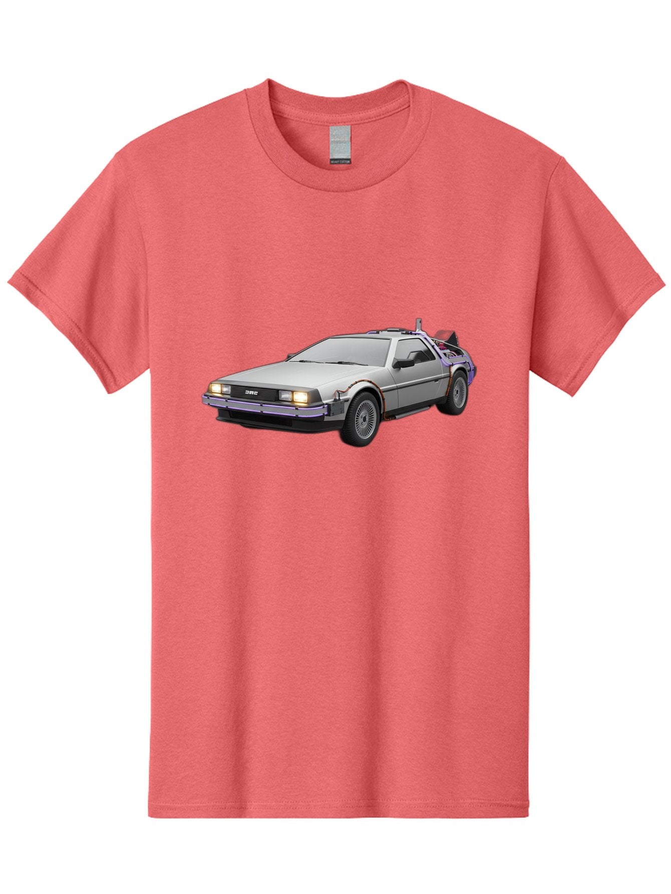 Delorean-Dmc-12 Men'S Graphic Tee, 100% Cotton, Comfortable Casual Summer Wear, Machine Washable, Delorean Dmc-12 Car, Futuristic Automobile, Time-Traveling Vehicle, Stainless Steel Body, Gull-Wing Doors, Classic Movie Prop, Baa444 3
