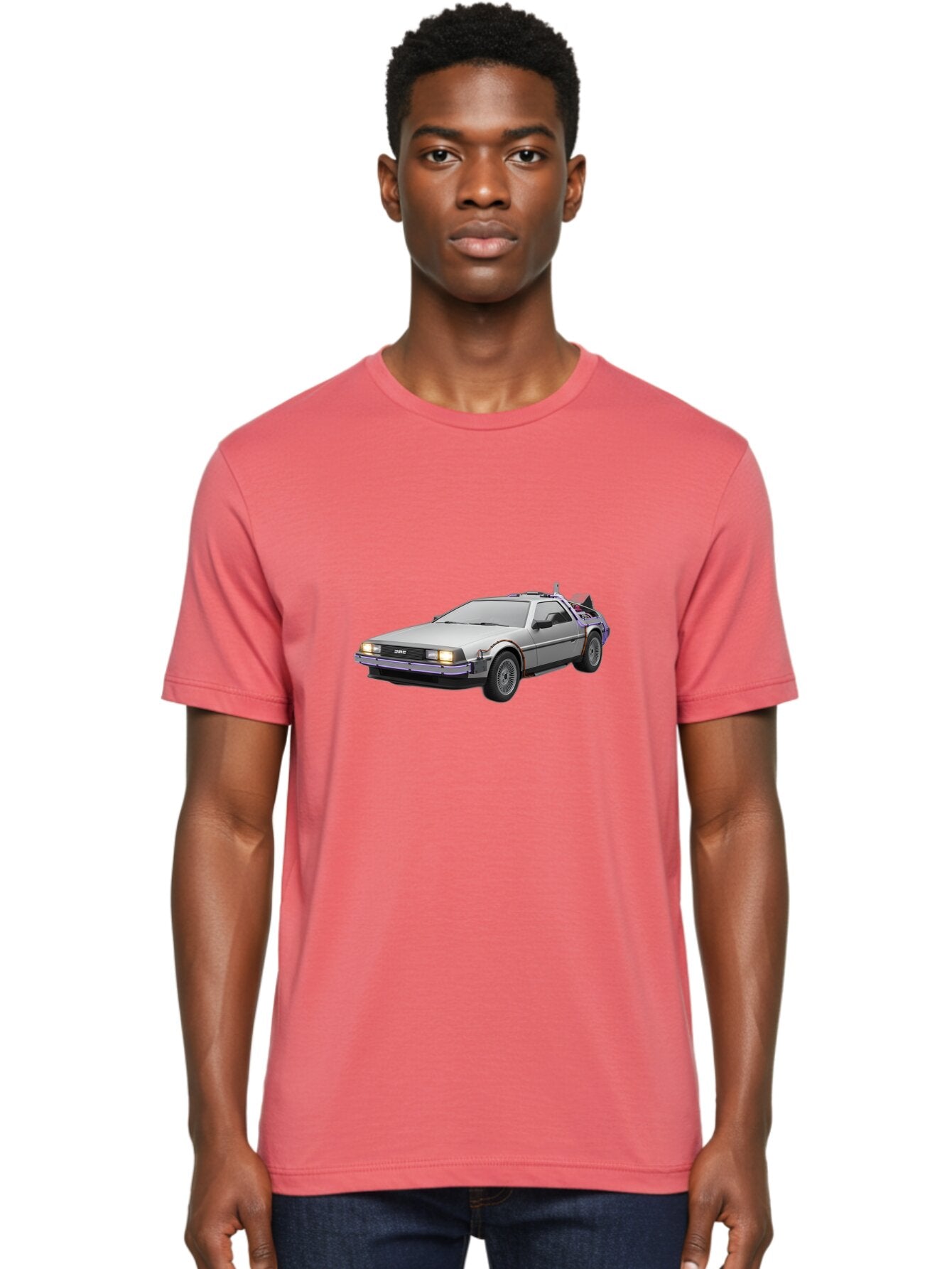 Delorean-Dmc-12 Men'S Graphic Tee, 100% Cotton, Comfortable Casual Summer Wear, Machine Washable, Delorean Dmc-12 Car, Futuristic Automobile, Time-Traveling Vehicle, Stainless Steel Body, Gull-Wing Doors, Classic Movie Prop, Baa444 22
