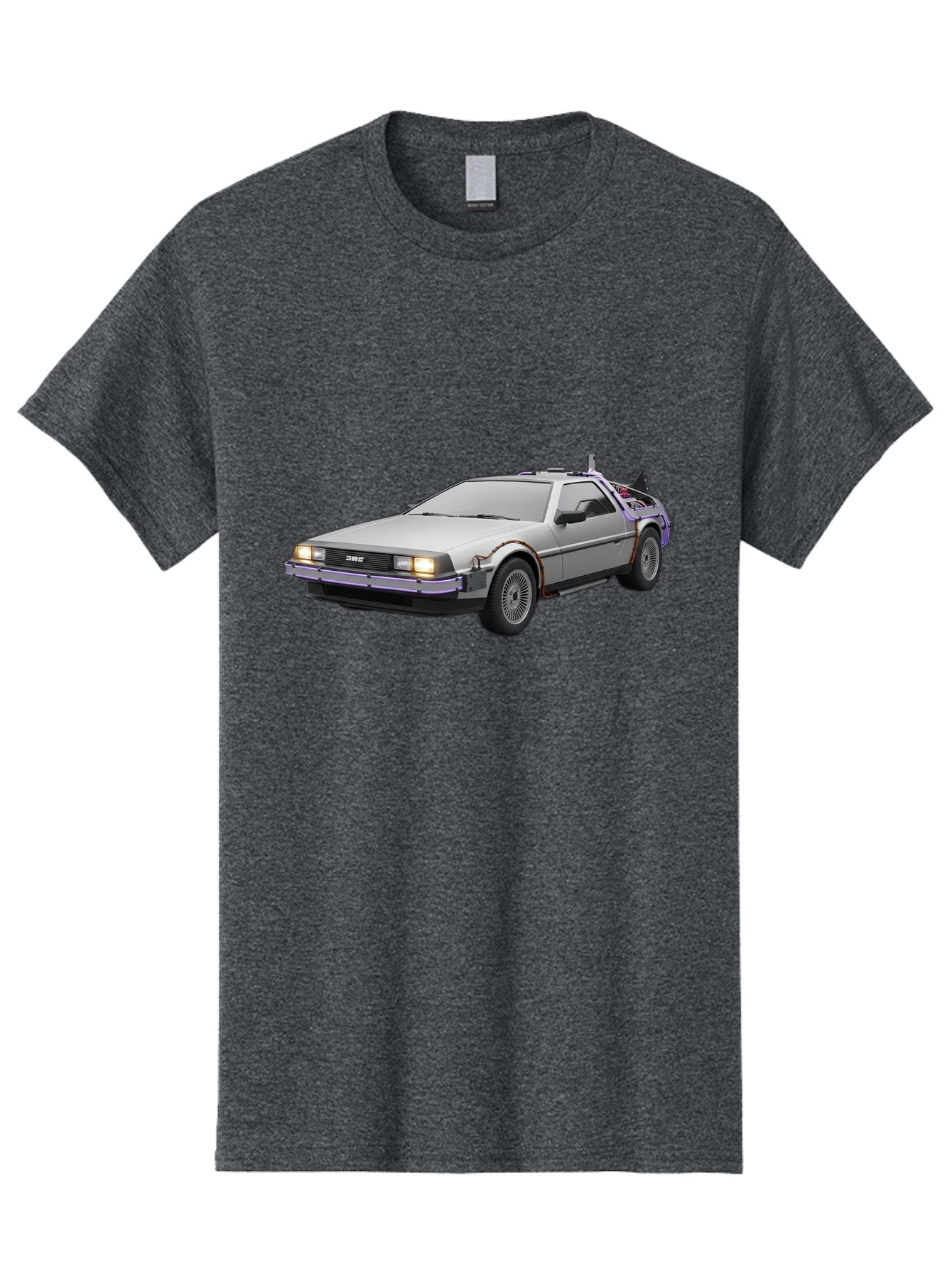 Delorean-Dmc-12 Men'S Graphic Tee, 100% Cotton, Comfortable Casual Summer Wear, Machine Washable, Delorean Dmc-12 Car, Futuristic Automobile, Time-Traveling Vehicle, Stainless Steel Body, Gull-Wing Doors, Classic Movie Prop, Baa444 5