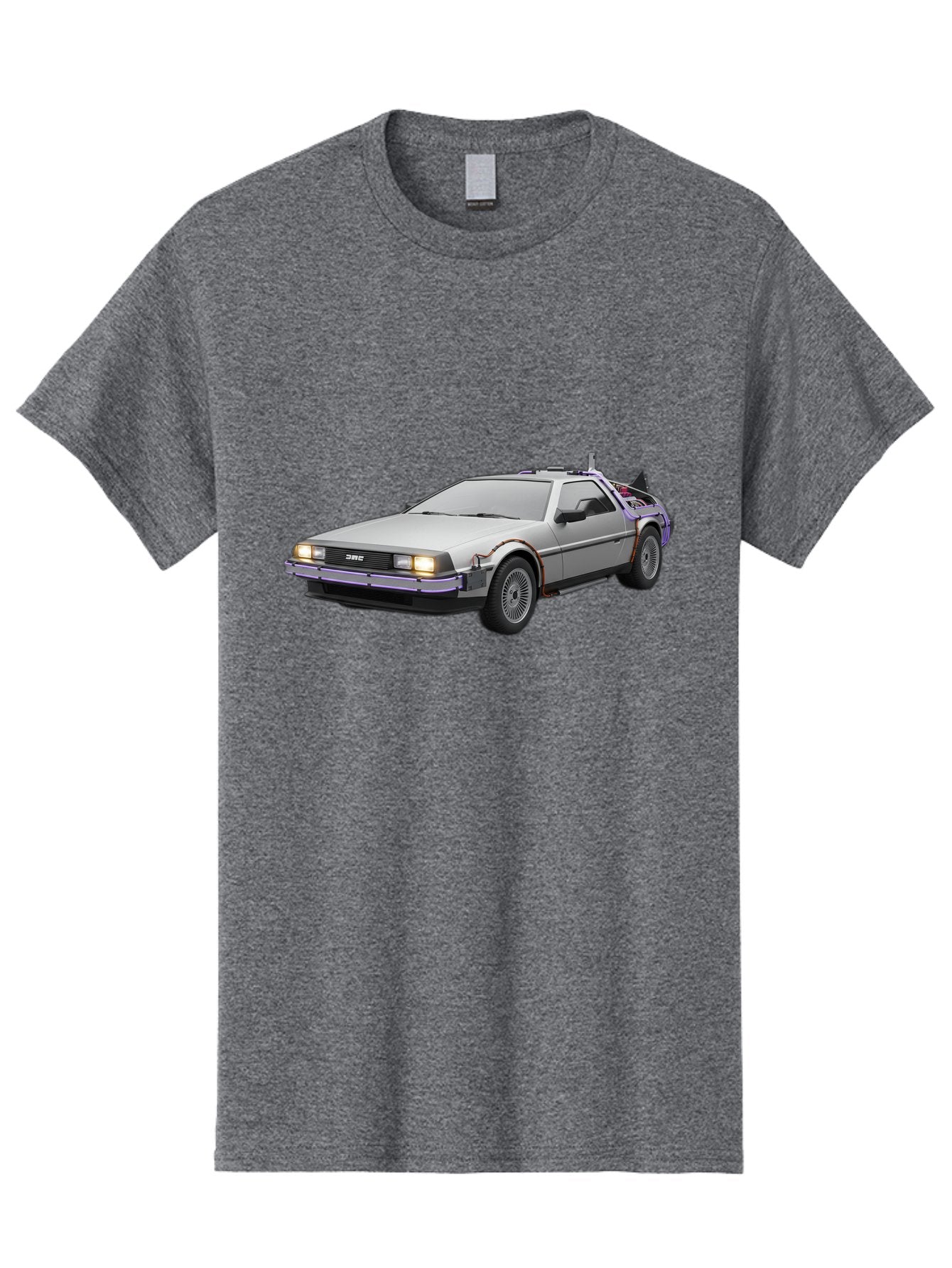 Delorean-Dmc-12 Men'S Graphic Tee, 100% Cotton, Comfortable Casual Summer Wear, Machine Washable, Delorean Dmc-12 Car, Futuristic Automobile, Time-Traveling Vehicle, Stainless Steel Body, Gull-Wing Doors, Classic Movie Prop, Baa444 9