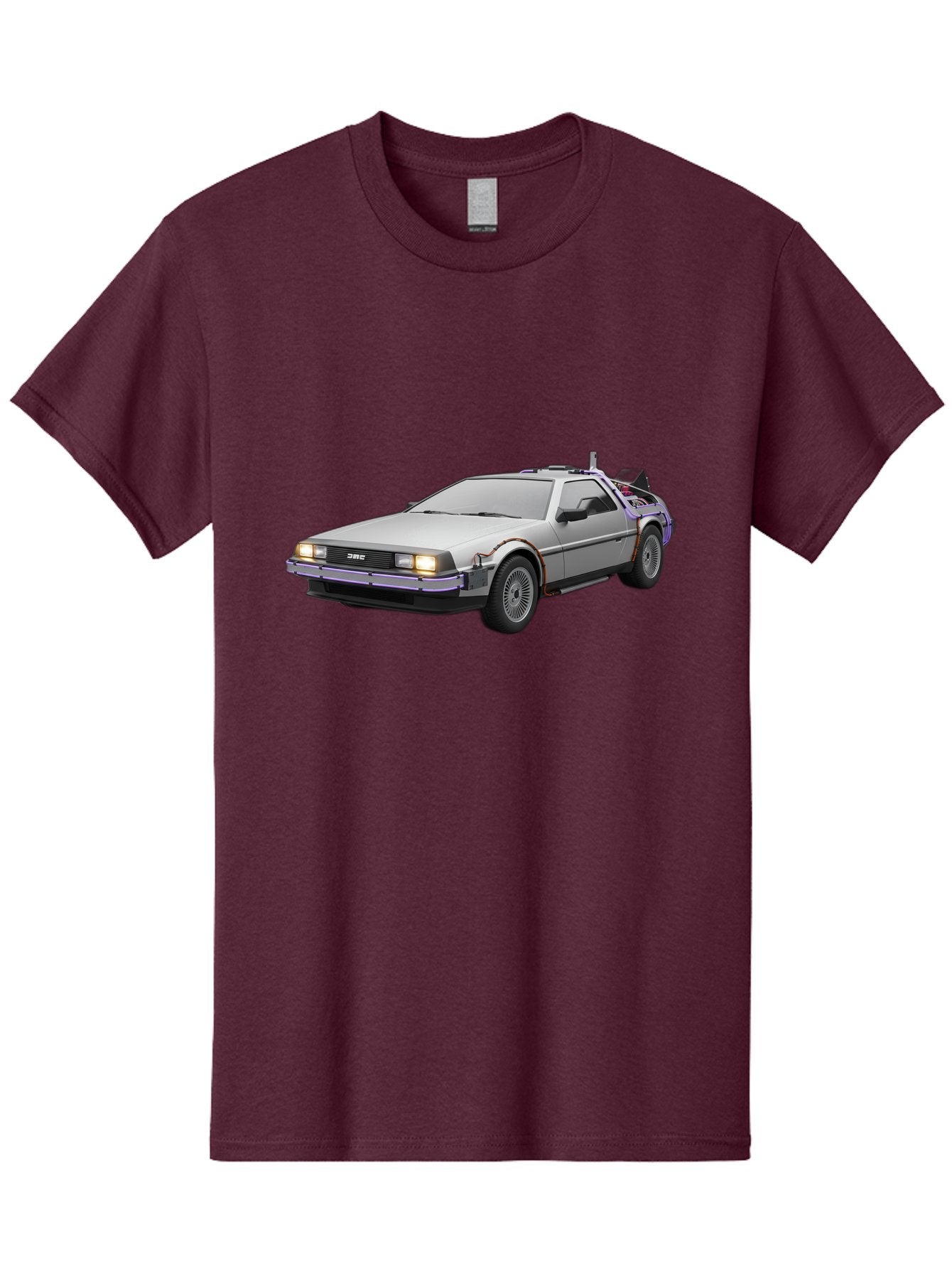 Delorean-Dmc-12 Men'S Graphic Tee, 100% Cotton, Comfortable Casual Summer Wear, Machine Washable, Delorean Dmc-12 Car, Futuristic Automobile, Time-Traveling Vehicle, Stainless Steel Body, Gull-Wing Doors, Classic Movie Prop, Baa444 11