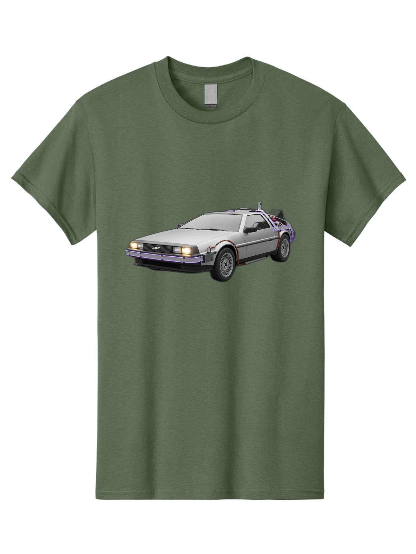 Delorean-Dmc-12 Men'S Graphic Tee, 100% Cotton, Comfortable Casual Summer Wear, Machine Washable, Delorean Dmc-12 Car, Futuristic Automobile, Time-Traveling Vehicle, Stainless Steel Body, Gull-Wing Doors, Classic Movie Prop, Baa444