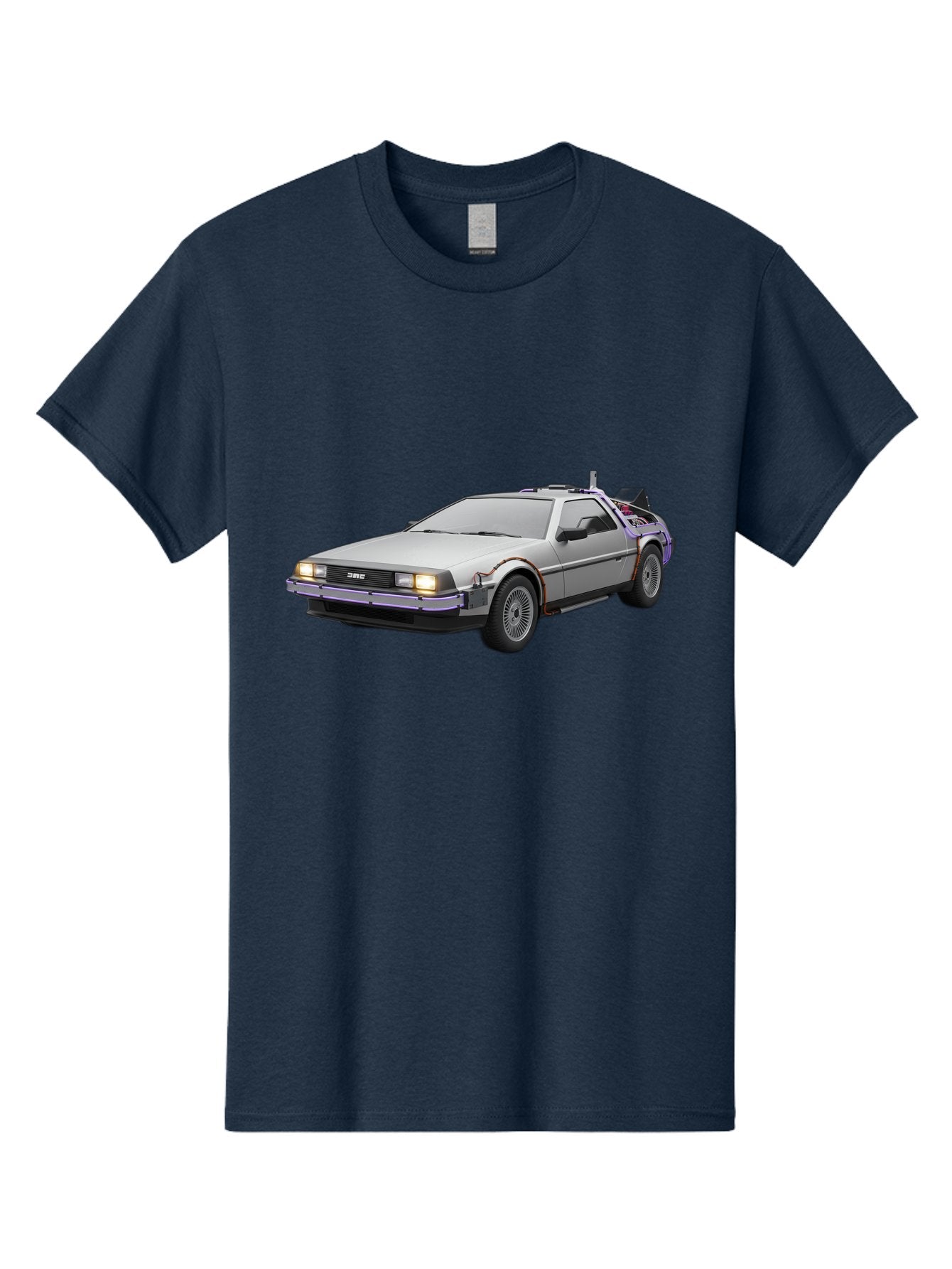 Delorean-Dmc-12 Men'S Graphic Tee, 100% Cotton, Comfortable Casual Summer Wear, Machine Washable, Delorean Dmc-12 Car, Futuristic Automobile, Time-Traveling Vehicle, Stainless Steel Body, Gull-Wing Doors, Classic Movie Prop, Baa444 15