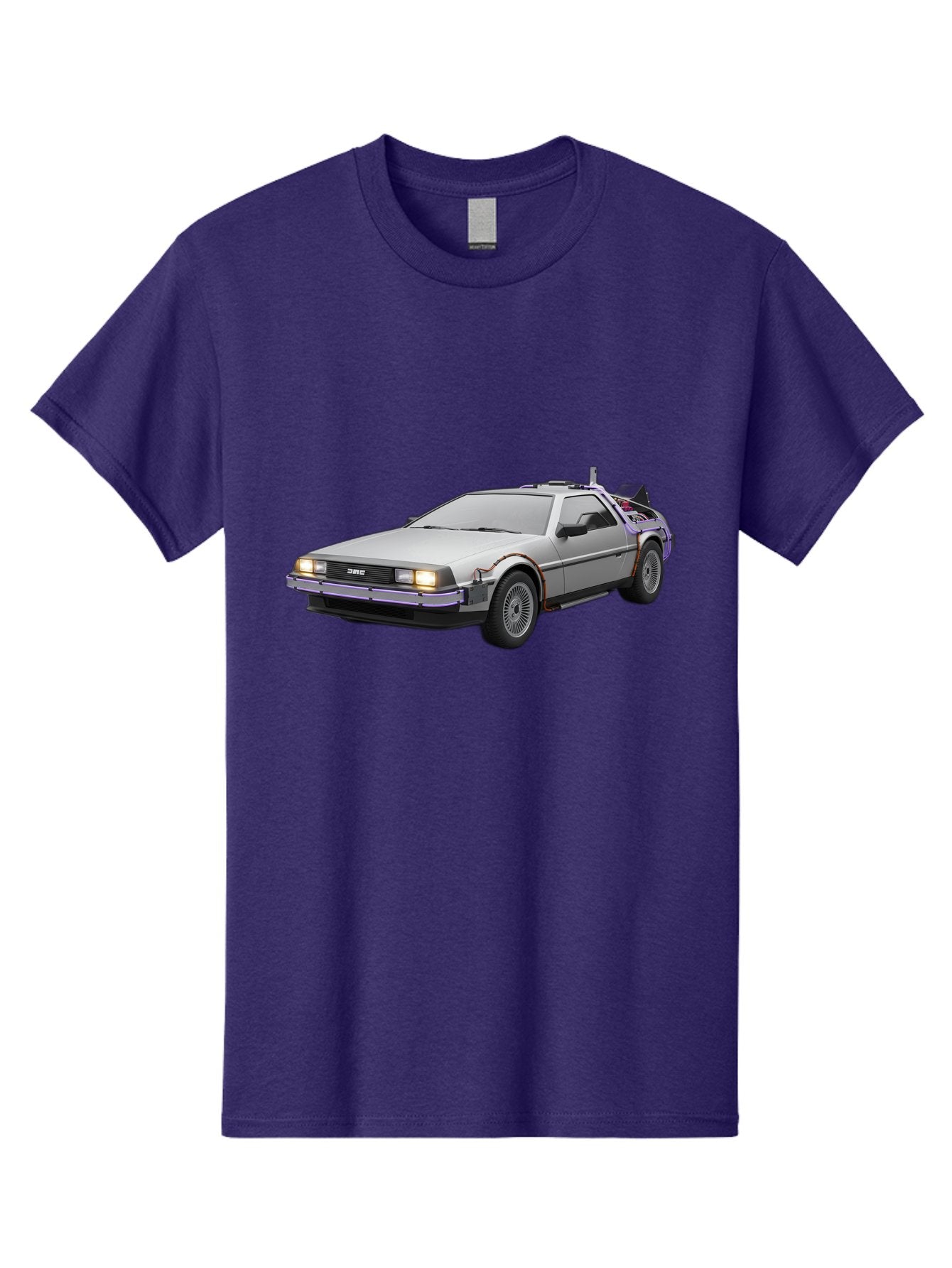 Delorean-Dmc-12 Men'S Graphic Tee, 100% Cotton, Comfortable Casual Summer Wear, Machine Washable, Delorean Dmc-12 Car, Futuristic Automobile, Time-Traveling Vehicle, Stainless Steel Body, Gull-Wing Doors, Classic Movie Prop, Baa444 10
