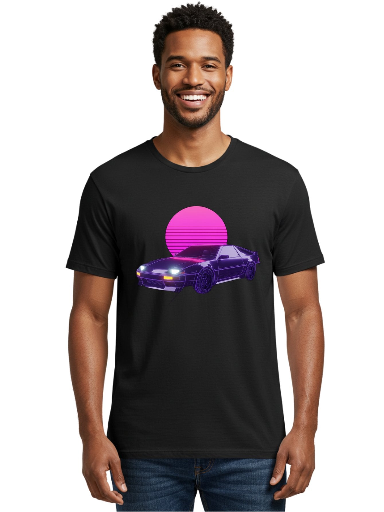 Delorean Men'S Graphic Tee, 100% Cotton, Comfortable Casual Summer Wear, Machine Washable, Delorean Dmc-12 Car, Retro Futuristic Design, Neon Lights, Synthwave Style, Vaporwave Aesthetic, Futuristic Vehicle, Sports Car Baa445 17