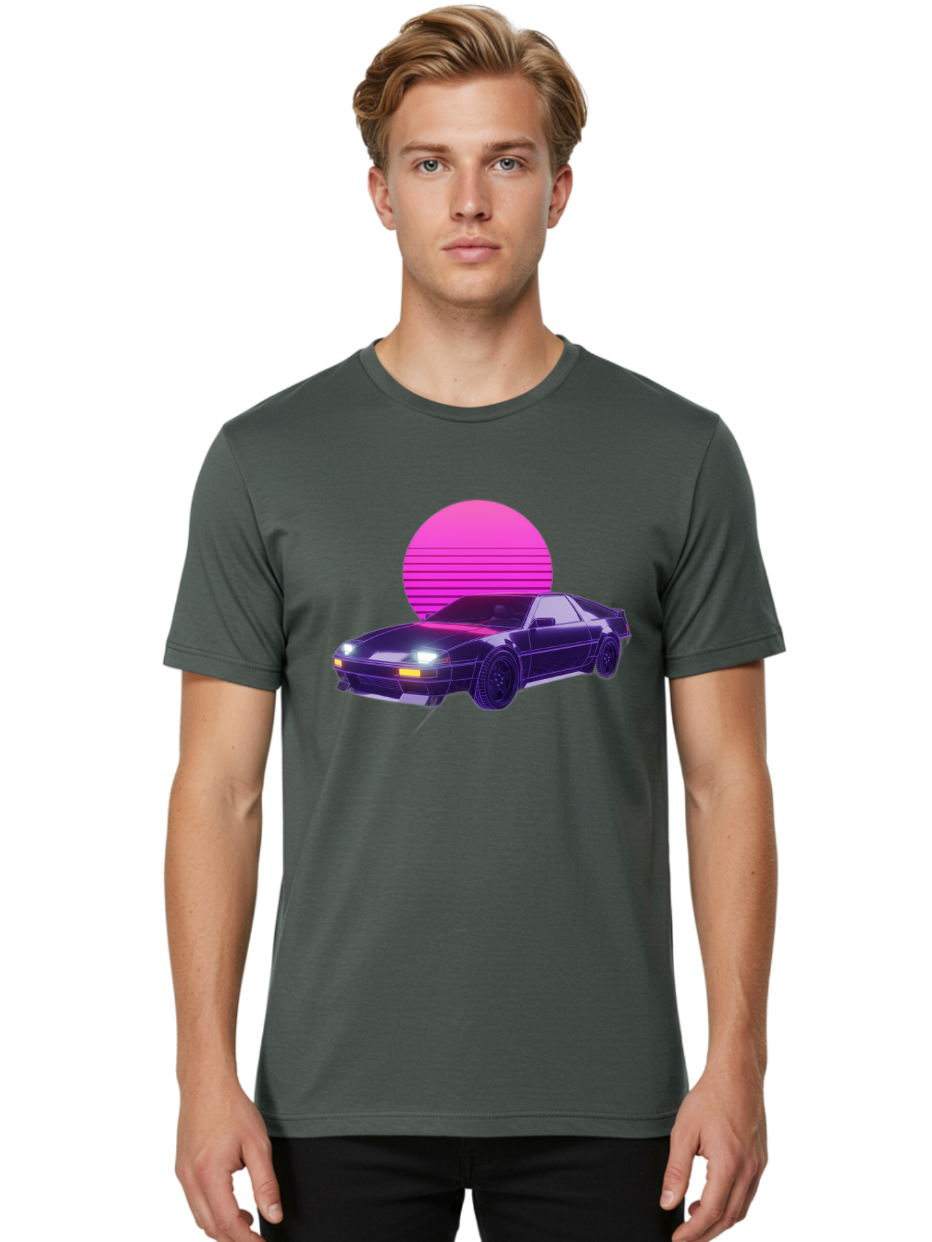 Delorean Men'S Graphic Tee, 100% Cotton, Comfortable Casual Summer Wear, Machine Washable, Delorean Dmc-12 Car, Retro Futuristic Design, Neon Lights, Synthwave Style, Vaporwave Aesthetic, Futuristic Vehicle, Sports Car Baa445 16