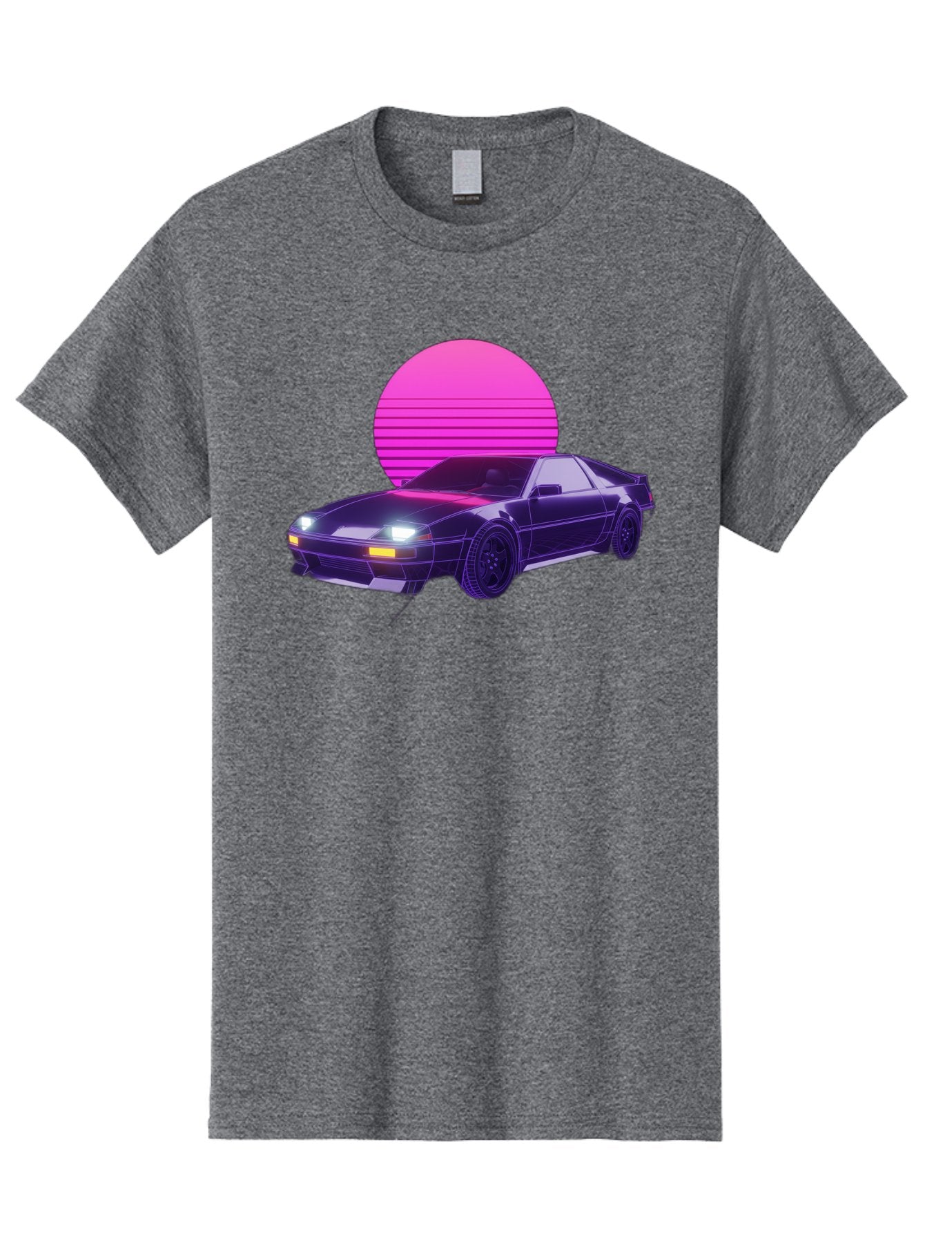 Delorean Men'S Graphic Tee, 100% Cotton, Comfortable Casual Summer Wear, Machine Washable, Delorean Dmc-12 Car, Retro Futuristic Design, Neon Lights, Synthwave Style, Vaporwave Aesthetic, Futuristic Vehicle, Sports Car Baa445