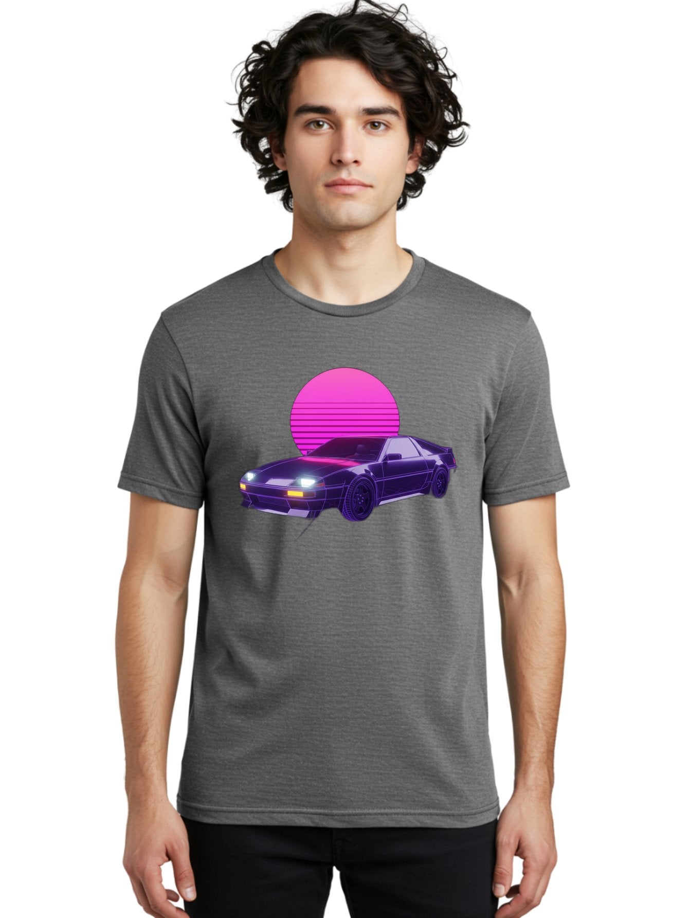 Delorean Men'S Graphic Tee, 100% Cotton, Comfortable Casual Summer Wear, Machine Washable, Delorean Dmc-12 Car, Retro Futuristic Design, Neon Lights, Synthwave Style, Vaporwave Aesthetic, Futuristic Vehicle, Sports Car Baa445 21