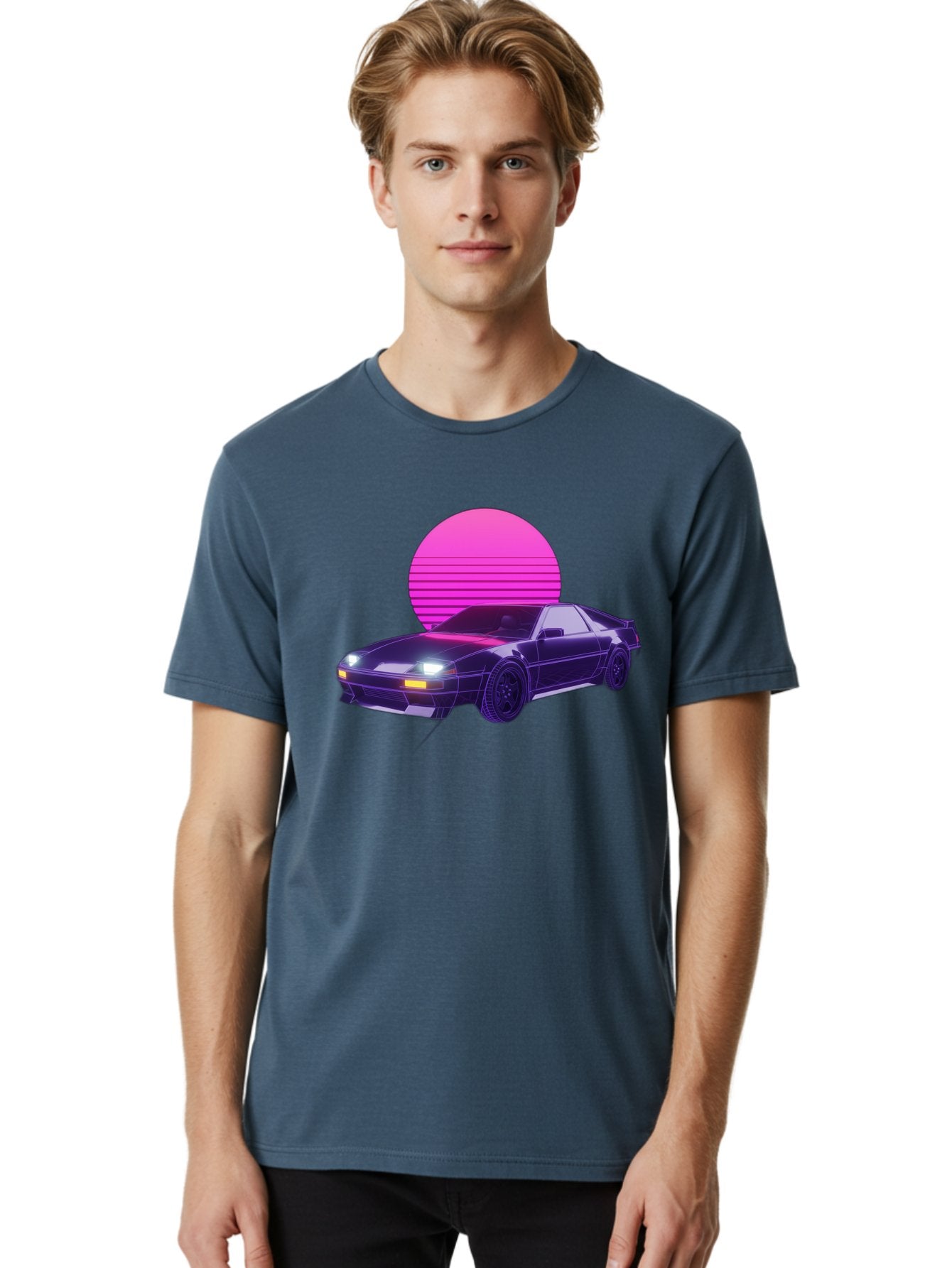 Delorean Men'S Graphic Tee, 100% Cotton, Comfortable Casual Summer Wear, Machine Washable, Delorean Dmc-12 Car, Retro Futuristic Design, Neon Lights, Synthwave Style, Vaporwave Aesthetic, Futuristic Vehicle, Sports Car Baa445 29