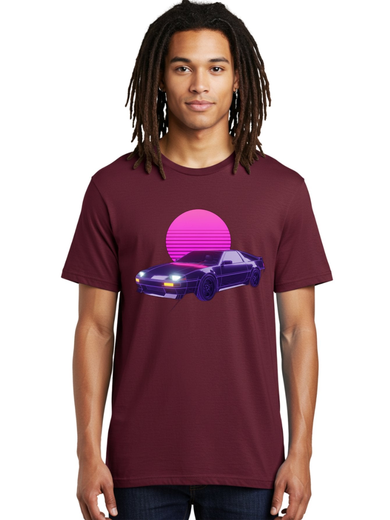 Delorean Men'S Graphic Tee, 100% Cotton, Comfortable Casual Summer Wear, Machine Washable, Delorean Dmc-12 Car, Retro Futuristic Design, Neon Lights, Synthwave Style, Vaporwave Aesthetic, Futuristic Vehicle, Sports Car Baa445 27