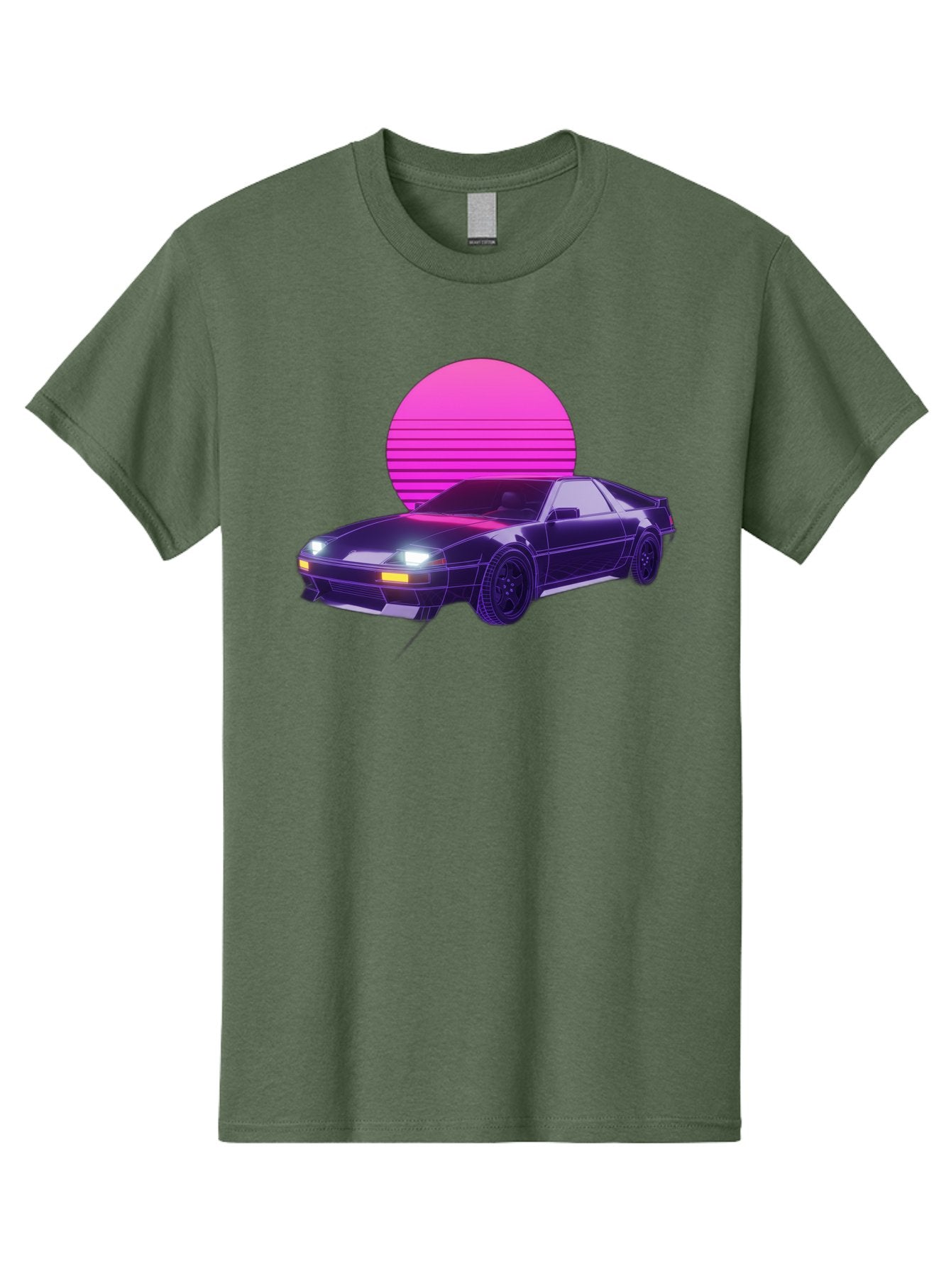 Delorean Men'S Graphic Tee, 100% Cotton, Comfortable Casual Summer Wear, Machine Washable, Delorean Dmc-12 Car, Retro Futuristic Design, Neon Lights, Synthwave Style, Vaporwave Aesthetic, Futuristic Vehicle, Sports Car Baa445