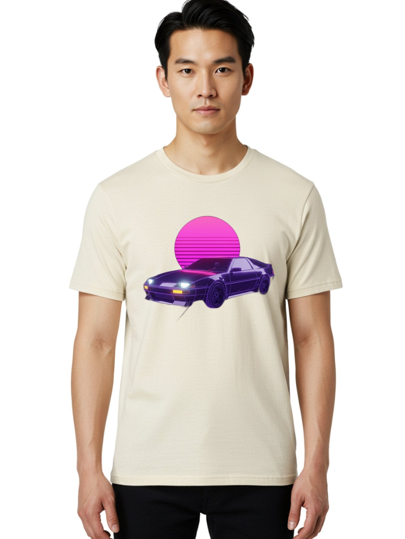 Delorean Men'S Graphic Tee, 100% Cotton, Comfortable Casual Summer Wear, Machine Washable, Delorean Dmc-12 Car, Retro Futuristic Design, Neon Lights, Synthwave Style, Vaporwave Aesthetic, Futuristic Vehicle, Sports Car Baa445 18