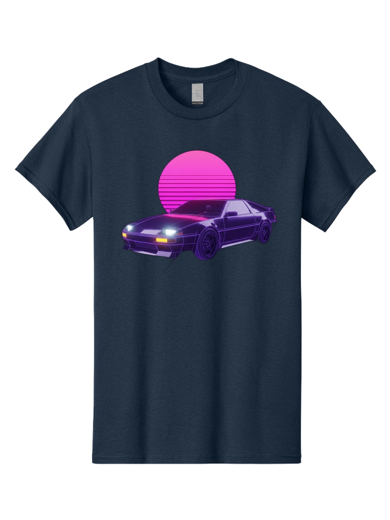 Delorean Men'S Graphic Tee, 100% Cotton, Comfortable Casual Summer Wear, Machine Washable, Delorean Dmc-12 Car, Retro Futuristic Design, Neon Lights, Synthwave Style, Vaporwave Aesthetic, Futuristic Vehicle, Sports Car Baa445 12