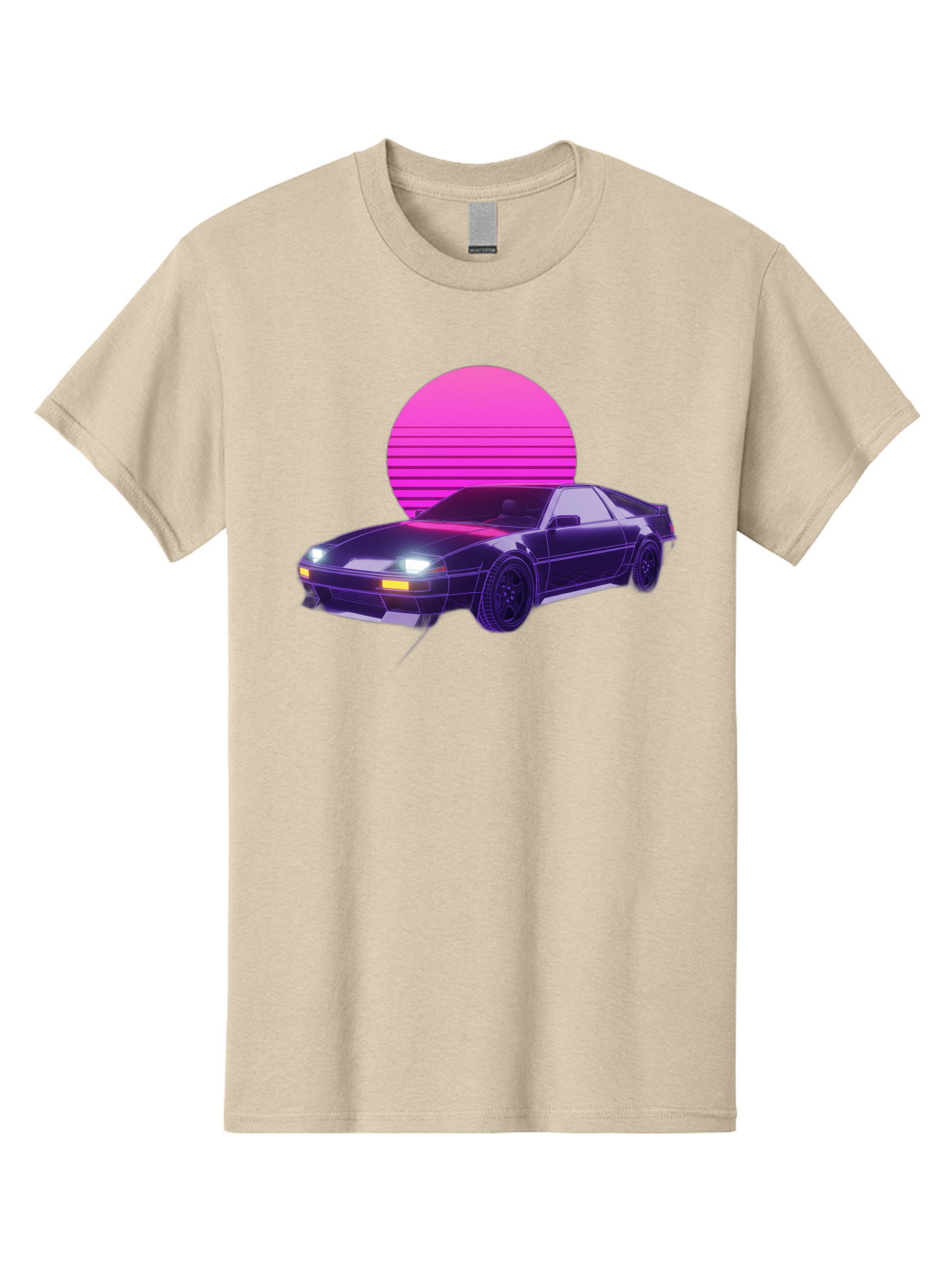 Delorean Men'S Graphic Tee, 100% Cotton, Comfortable Casual Summer Wear, Machine Washable, Delorean Dmc-12 Car, Retro Futuristic Design, Neon Lights, Synthwave Style, Vaporwave Aesthetic, Futuristic Vehicle, Sports Car Baa445 25