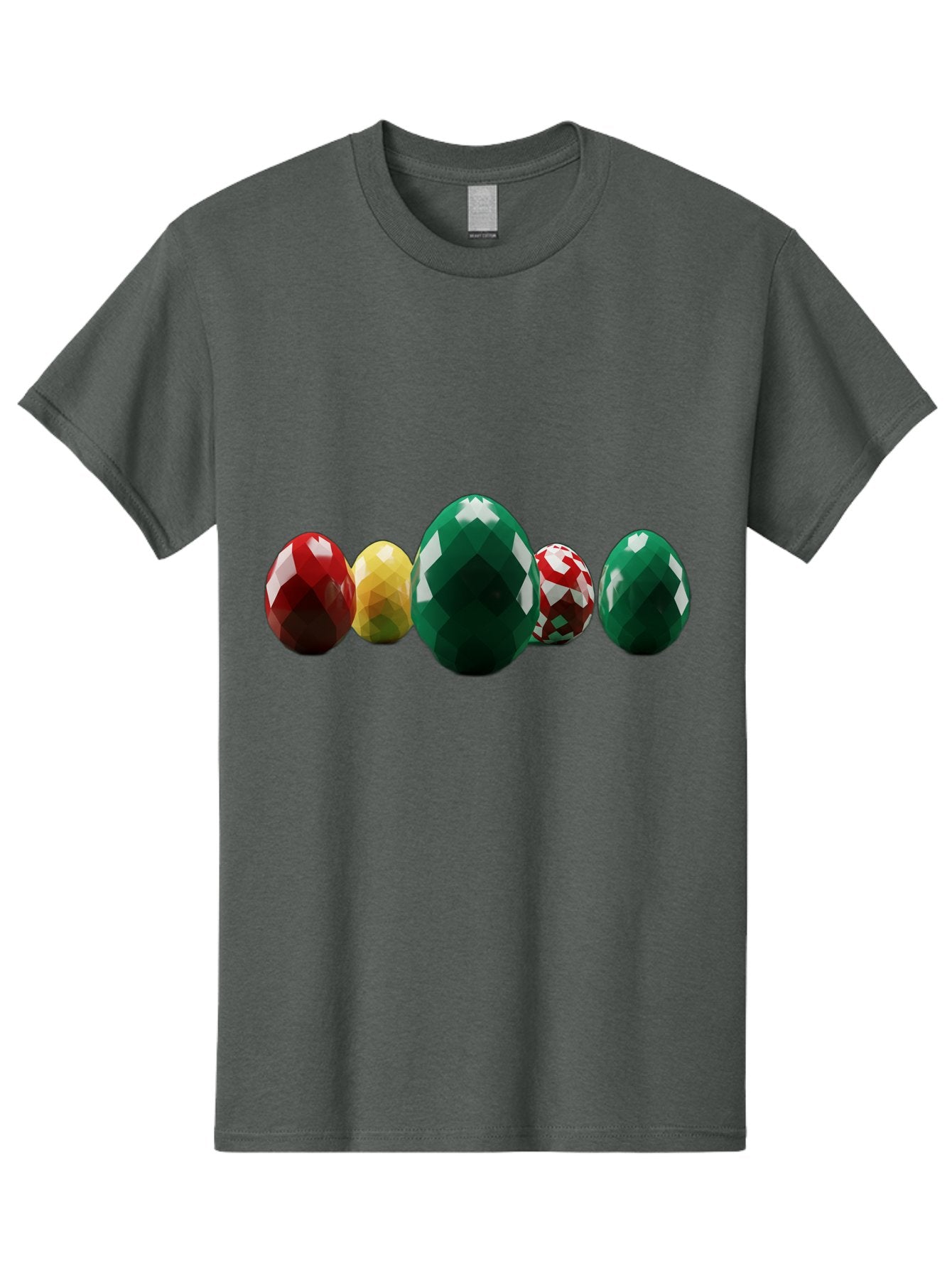 Diamond-Easter-Eggs Men'S Graphic Tee, 100% Cotton, Comfortable Casual Summer Wear, Machine Washable, Diamond Eggs, Easter Eggs, Jewelry Eggs, Colorful Eggs, Faceted Eggs, Decorative Eggs, Shiny Eggs, Gemstone Eggs Baa448 13