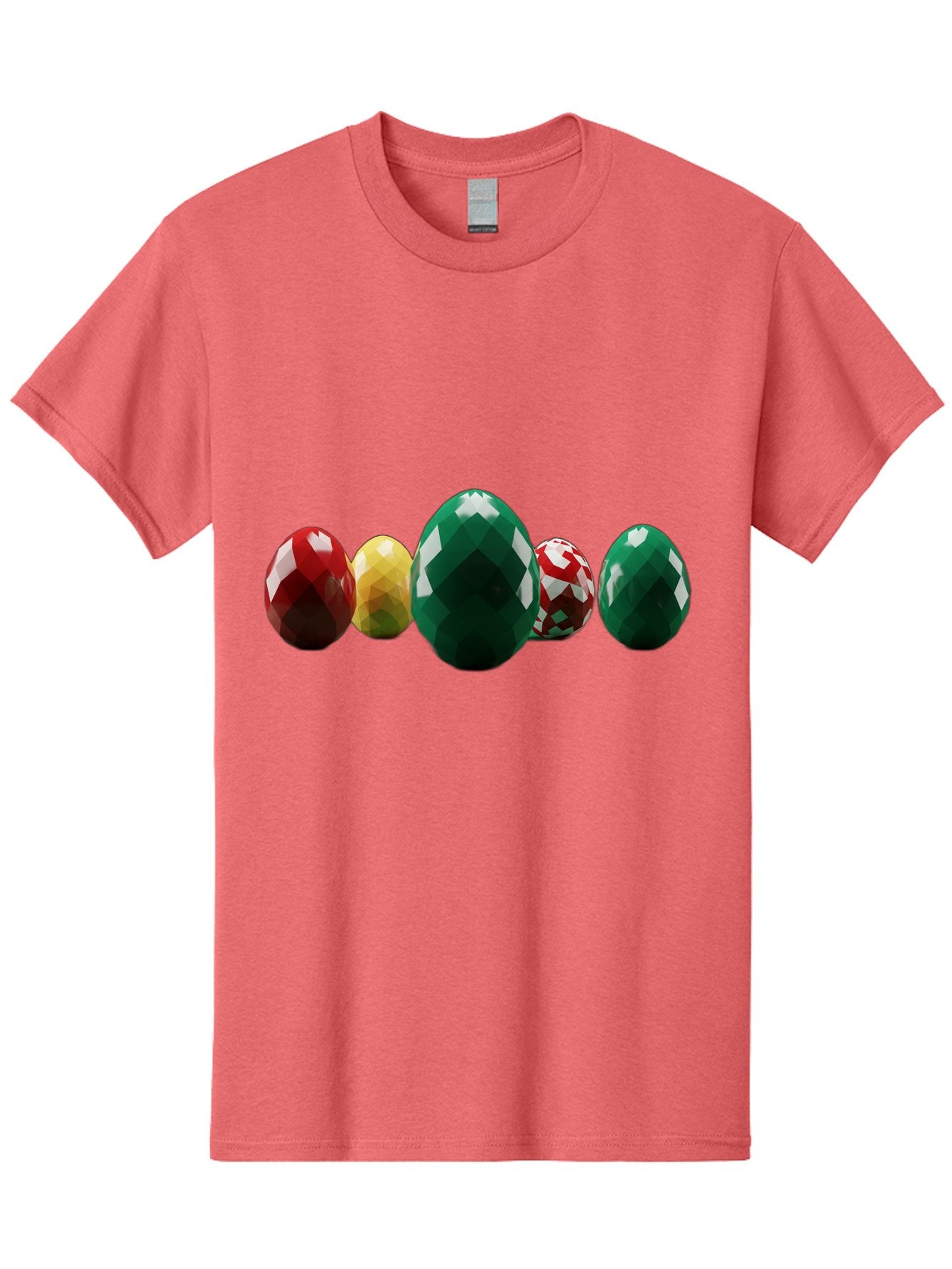 Diamond-Easter-Eggs Men'S Graphic Tee, 100% Cotton, Comfortable Casual Summer Wear, Machine Washable, Diamond Eggs, Easter Eggs, Jewelry Eggs, Colorful Eggs, Faceted Eggs, Decorative Eggs, Shiny Eggs, Gemstone Eggs Baa448 4