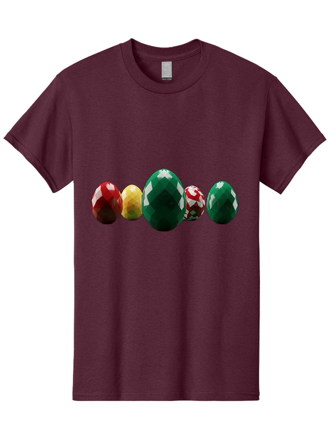 Diamond-Easter-Eggs Men'S Graphic Tee, 100% Cotton, Comfortable Casual Summer Wear, Machine Washable, Diamond Eggs, Easter Eggs, Jewelry Eggs, Colorful Eggs, Faceted Eggs, Decorative Eggs, Shiny Eggs, Gemstone Eggs Baa448 5