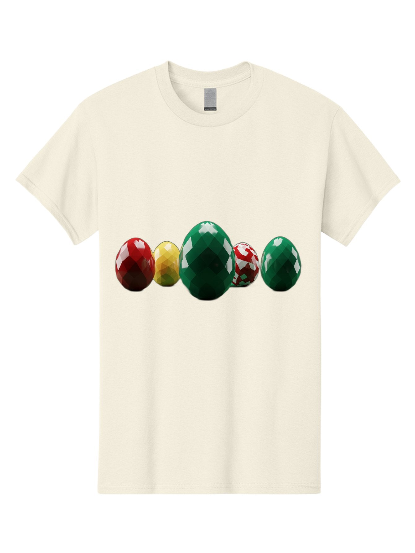 Diamond-Easter-Eggs Men'S Graphic Tee, 100% Cotton, Comfortable Casual Summer Wear, Machine Washable, Diamond Eggs, Easter Eggs, Jewelry Eggs, Colorful Eggs, Faceted Eggs, Decorative Eggs, Shiny Eggs, Gemstone Eggs Baa448