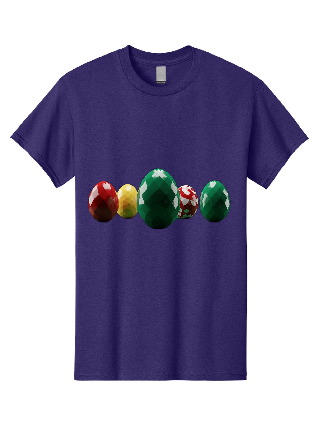 Diamond-Easter-Eggs Men'S Graphic Tee, 100% Cotton, Comfortable Casual Summer Wear, Machine Washable, Diamond Eggs, Easter Eggs, Jewelry Eggs, Colorful Eggs, Faceted Eggs, Decorative Eggs, Shiny Eggs, Gemstone Eggs Baa448 8