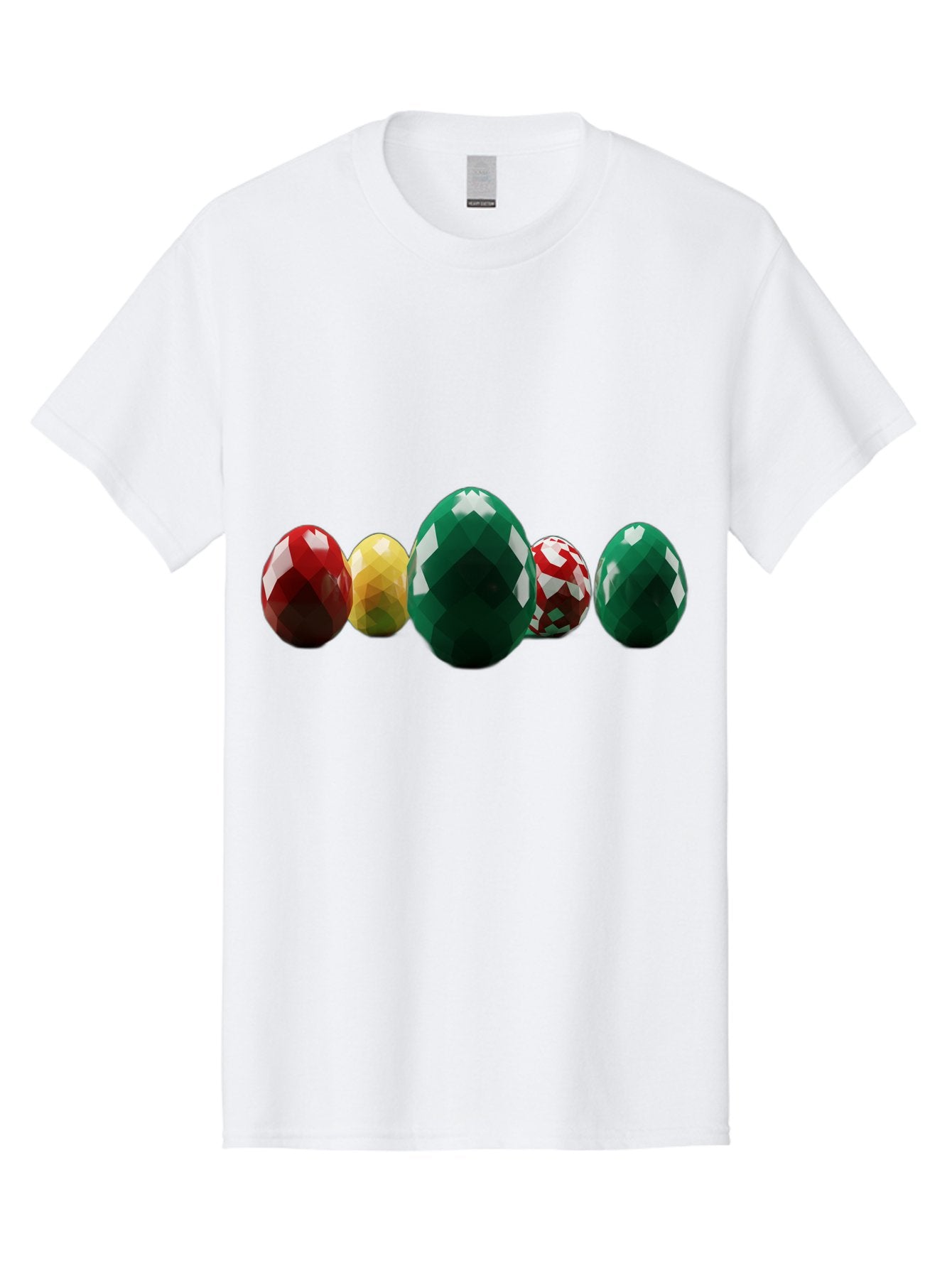 Diamond-Easter-Eggs Men'S Graphic Tee, 100% Cotton, Comfortable Casual Summer Wear, Machine Washable, Diamond Eggs, Easter Eggs, Jewelry Eggs, Colorful Eggs, Faceted Eggs, Decorative Eggs, Shiny Eggs, Gemstone Eggs Baa448 3