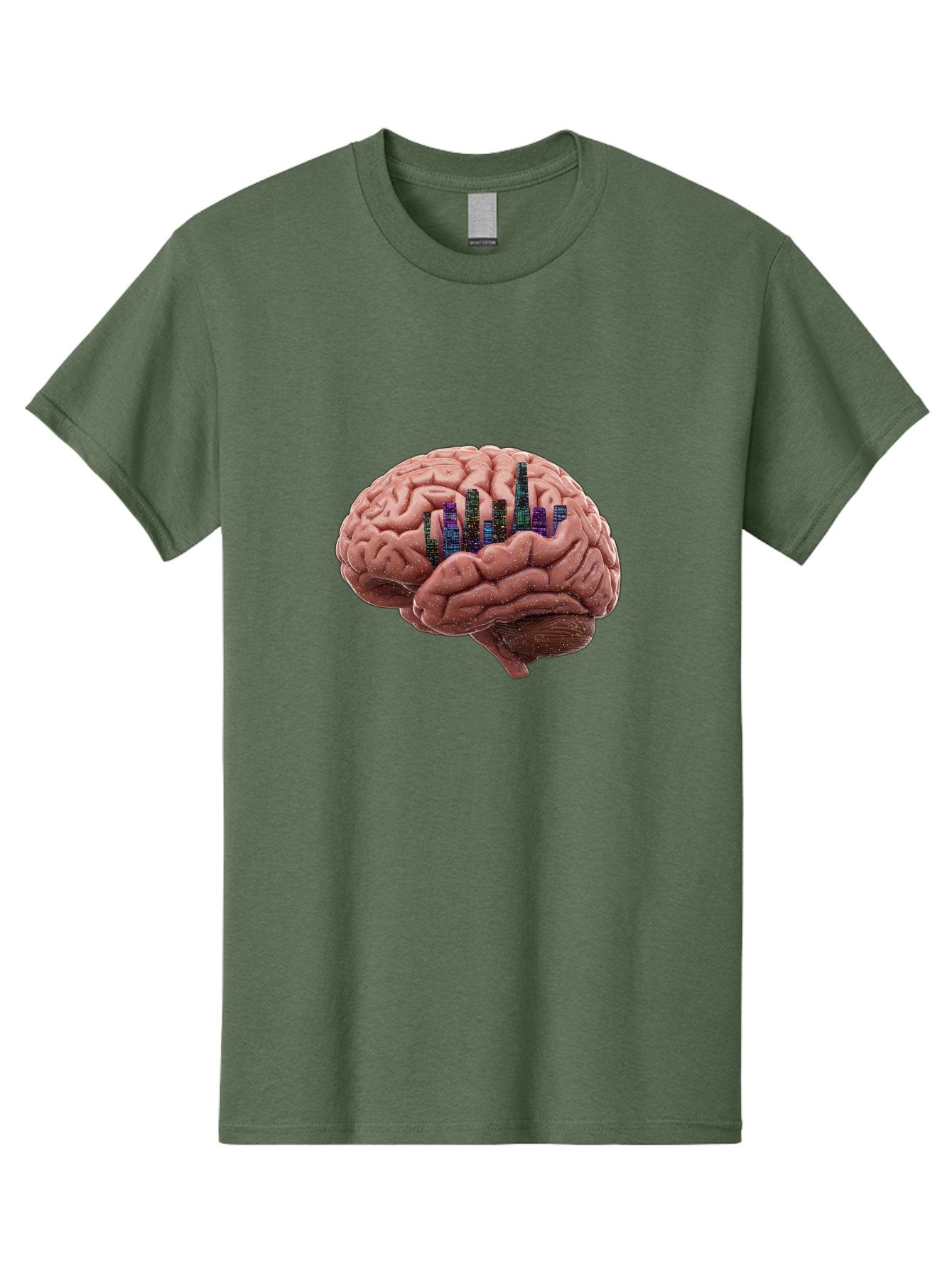 Digital-Brain Men'S Graphic Tee, 100% Cotton, Comfortable Casual Summer Wear, Machine Washable, Human Brain, 3D Barcode, Cognitive Function, Digital Representation, Neuroscience, Technology Integration, Data Encoding, Innovative Concept, Baa449 6