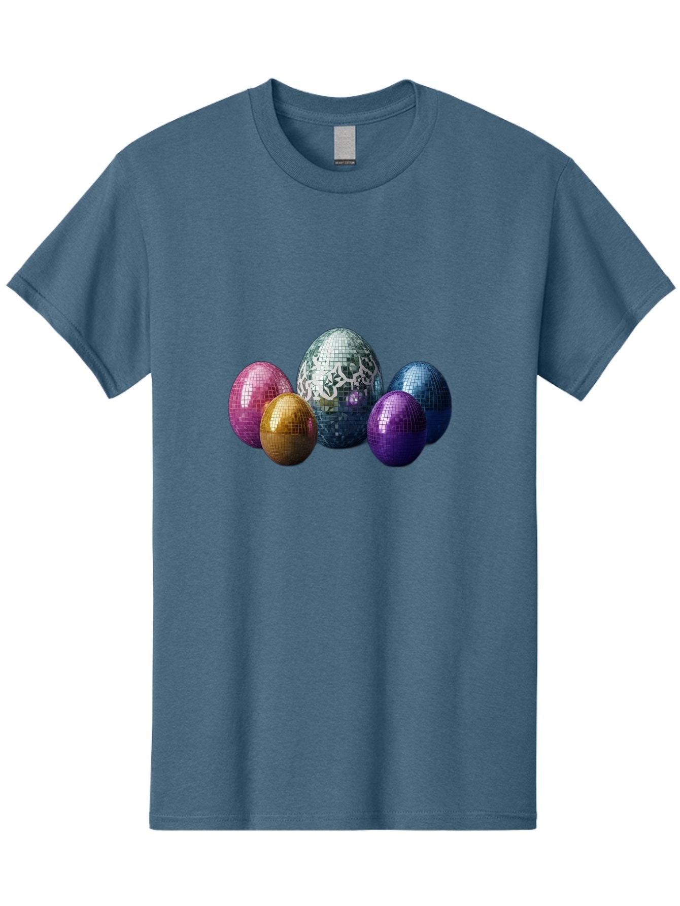 Disco-Eggs Men'S Graphic Tee, 100% Cotton, Comfortable Casual Summer Wear, Machine Washable, Disco Eggs, Mirrored Eggs, Colorful Eggs, Easter Eggs, Shiny Eggs, Festive Decoration, Party Accessories, Reflective Surfaces, Vibrant Colors, Baa452 14